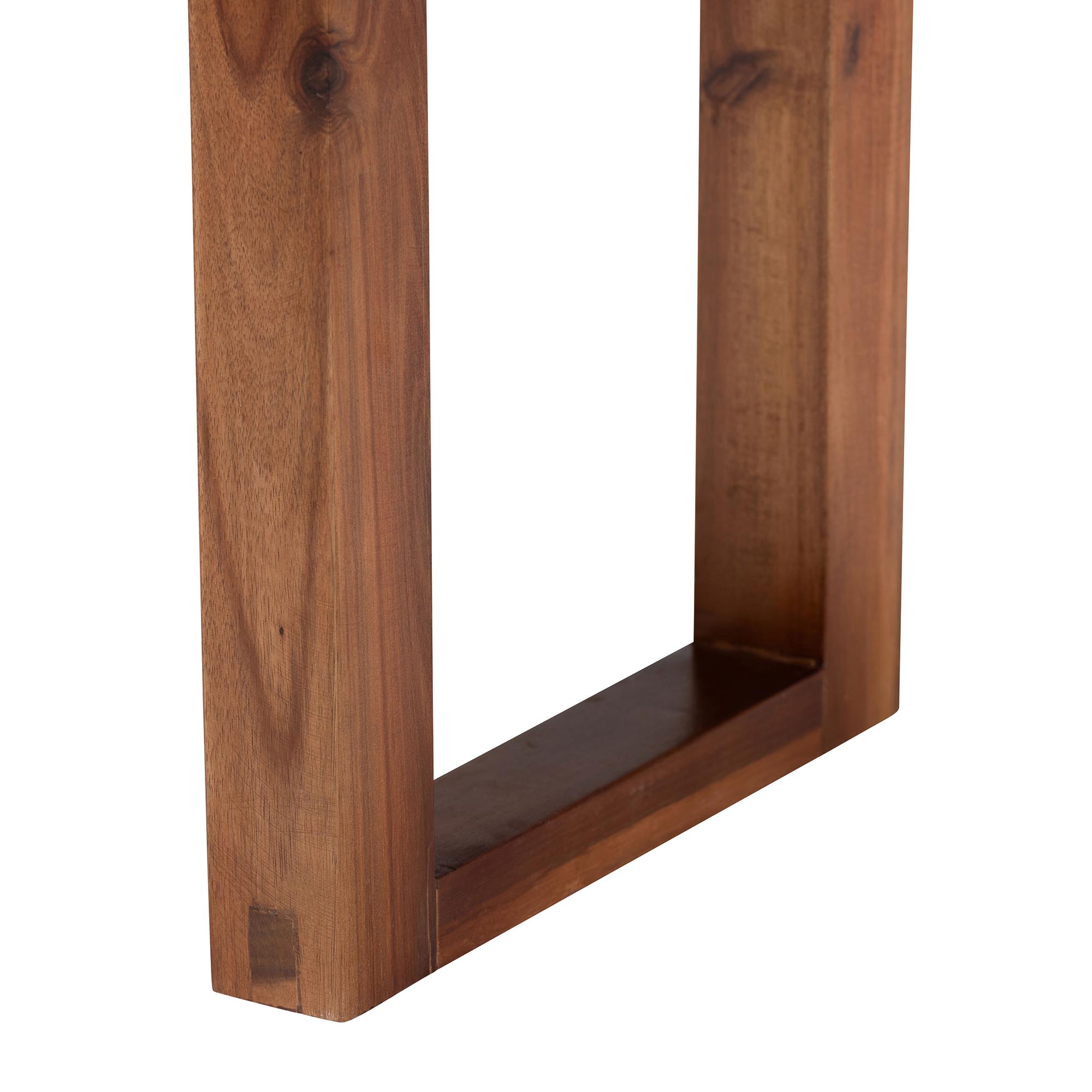 bali & pari Prunella Modern Bohemian Two-Tone Navy Blue and Natural Brown Seagrass and Acacia Wood Accent Bench
