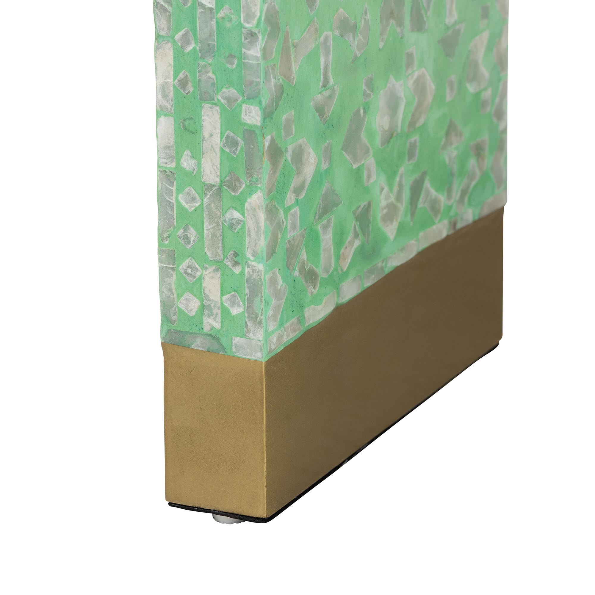 Baxton Studio Didrika Modern Bohemian Seafoam Green Mother of Pearl Console Table