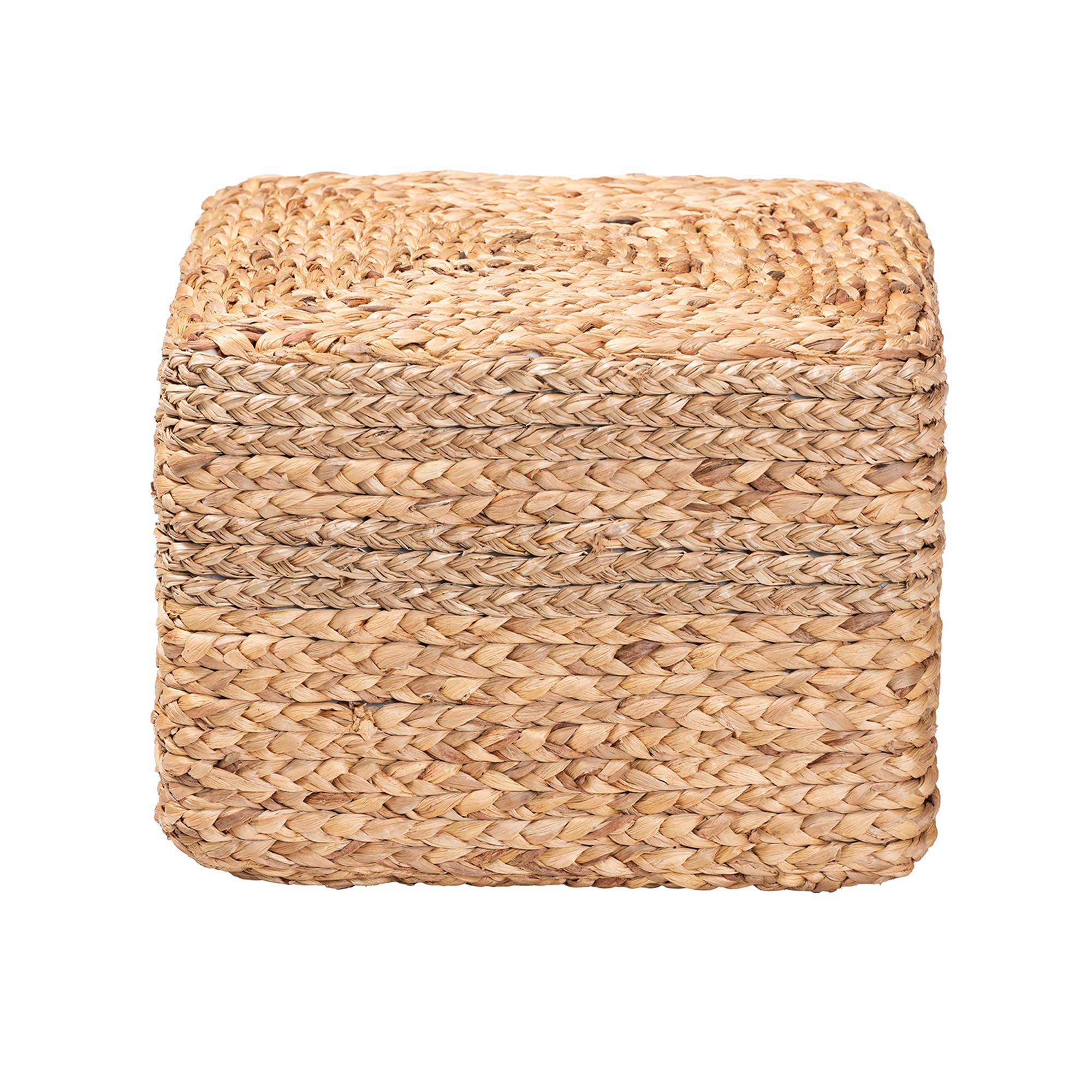 bali & pari Marella Modern Bohemian Natural Brown Seagrass Accent Footstool