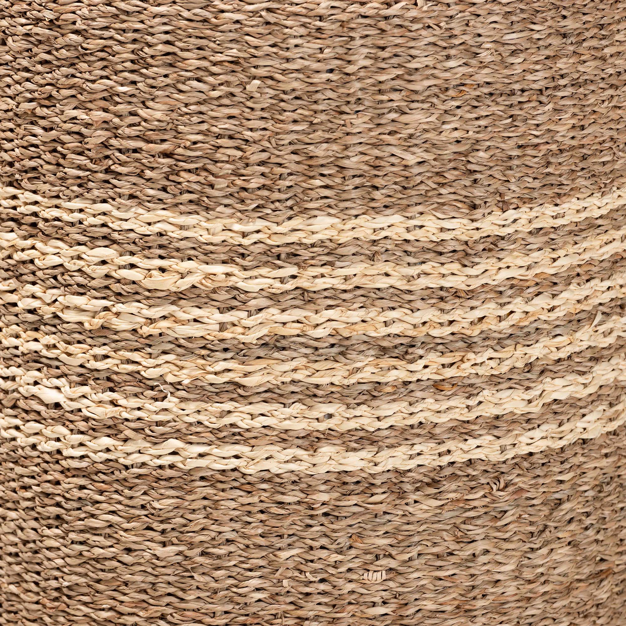 bali & pari Wickham Modern Bohemian Natural Brown Seagrass Ottoman Footstool