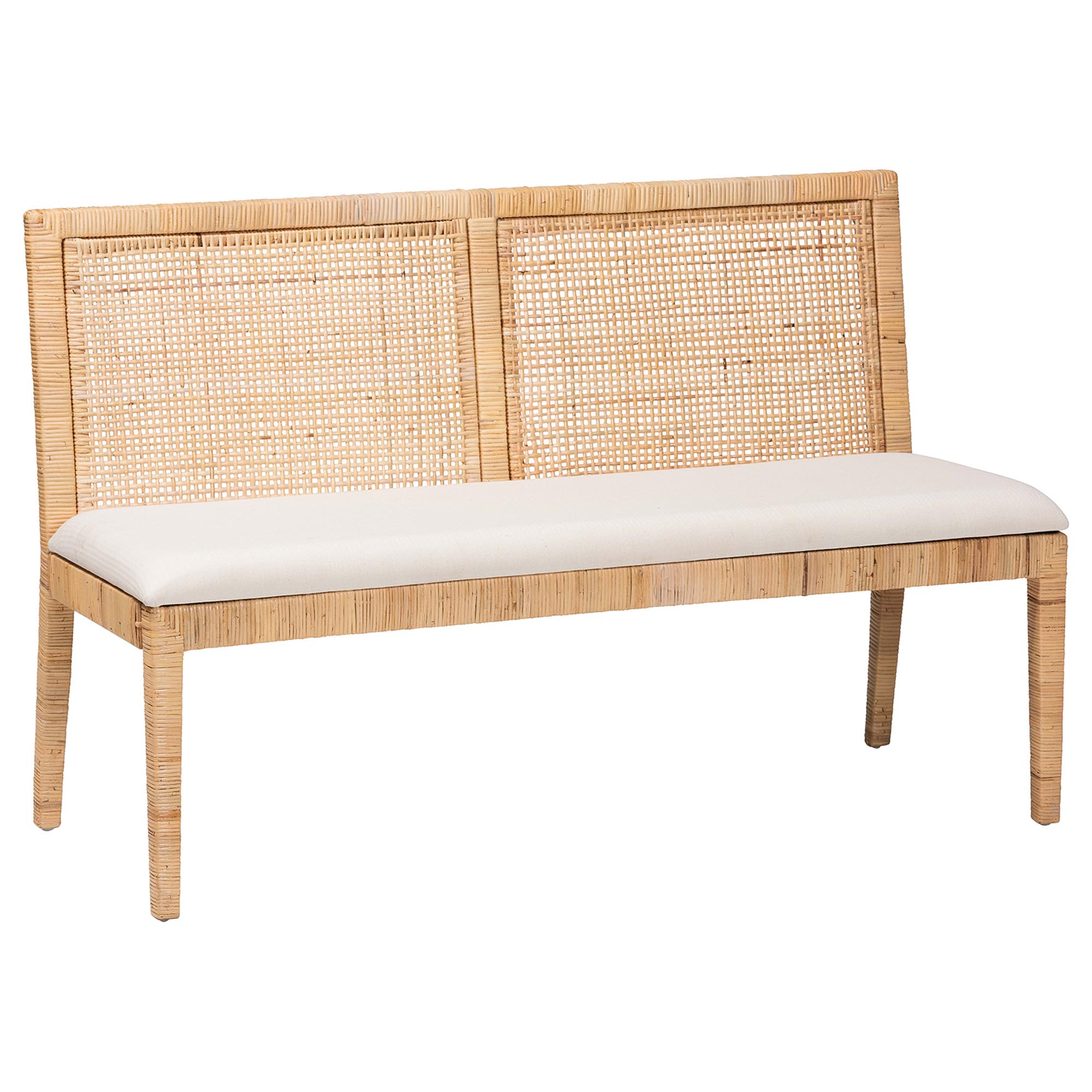 bali & pari Kalimantan Bohemian Light Honey Rattan 3-Piece Dining Nook Set