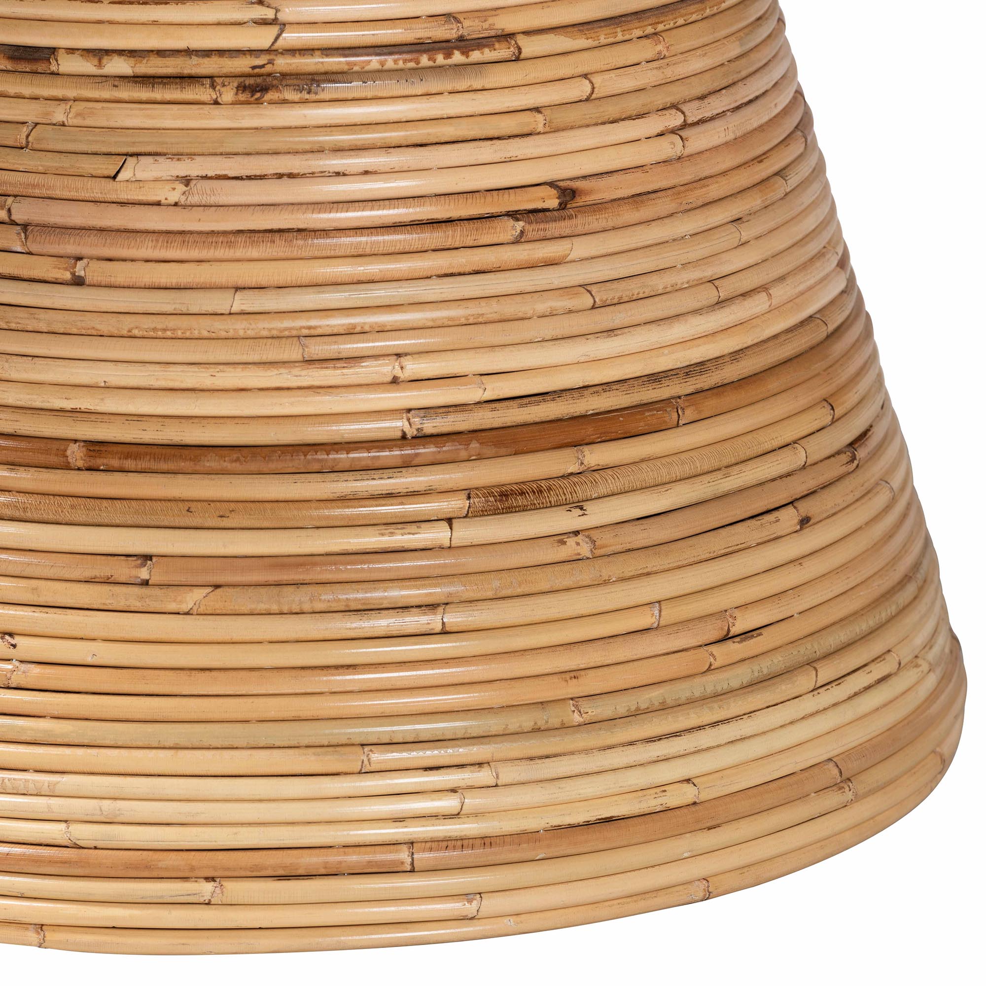 bali & pari Bella Modern Bohemian Natural Rattan and Mahogany Wood Coffee Table