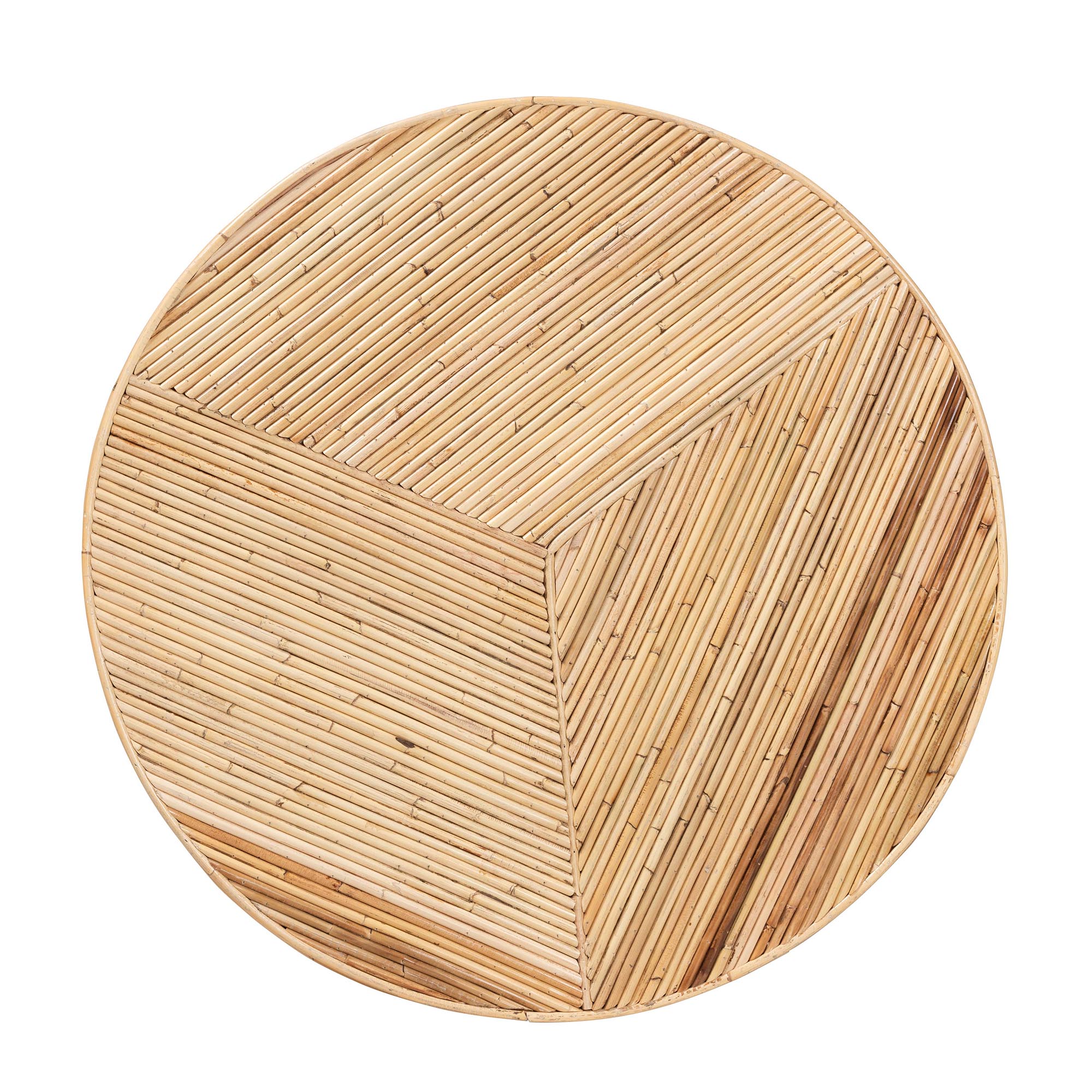 bali & pari Bella Modern Bohemian Natural Rattan and Mahogany Wood Coffee Table