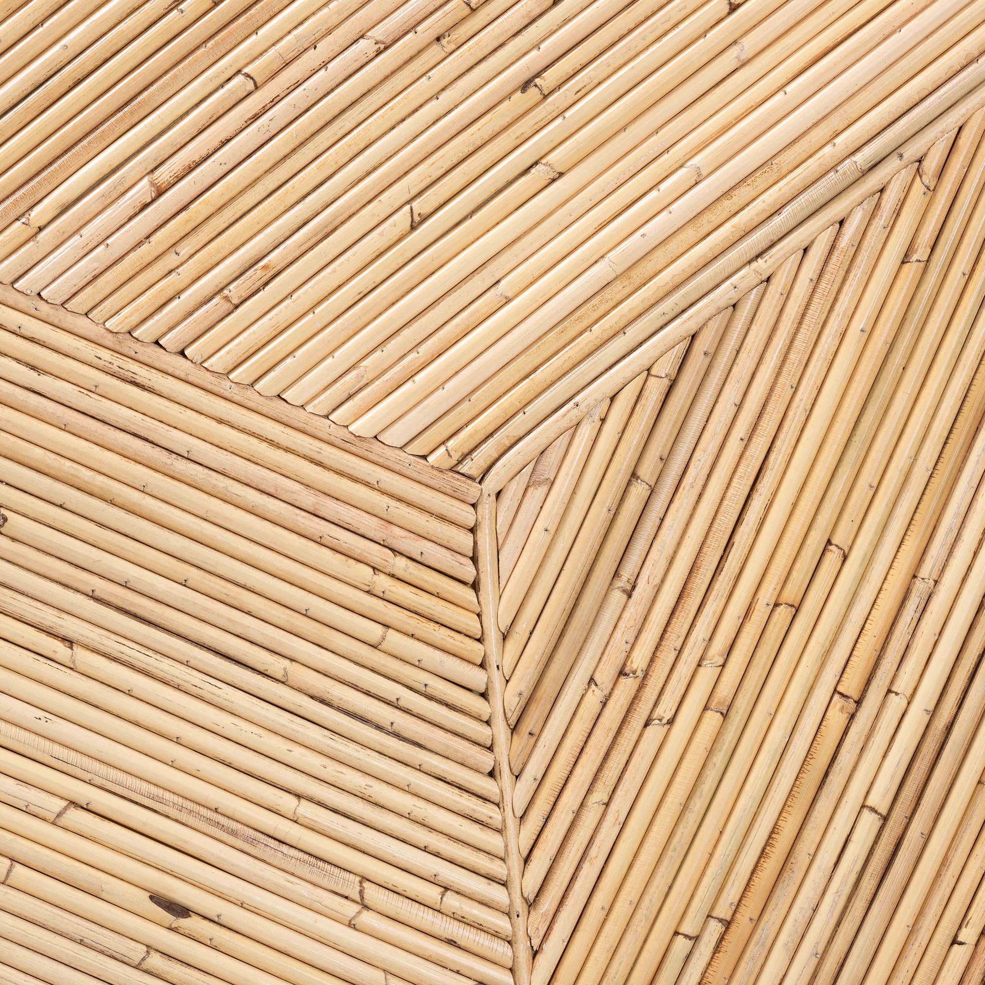 bali & pari Bella Modern Bohemian Natural Rattan and Mahogany Wood Coffee Table