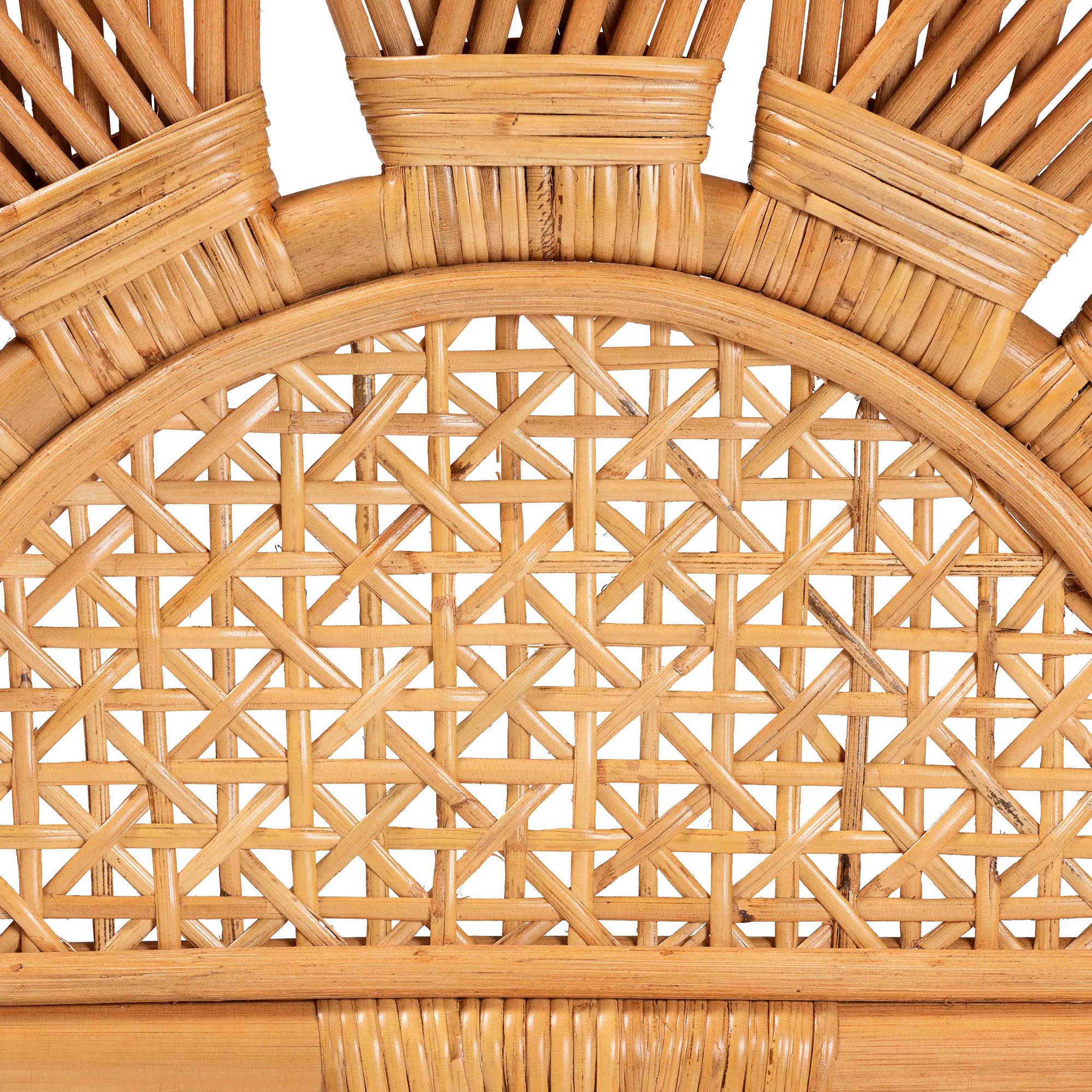 bali & pari Jasmine Modern Bohemian Natural Rattan Queen Size Standalone Headboard