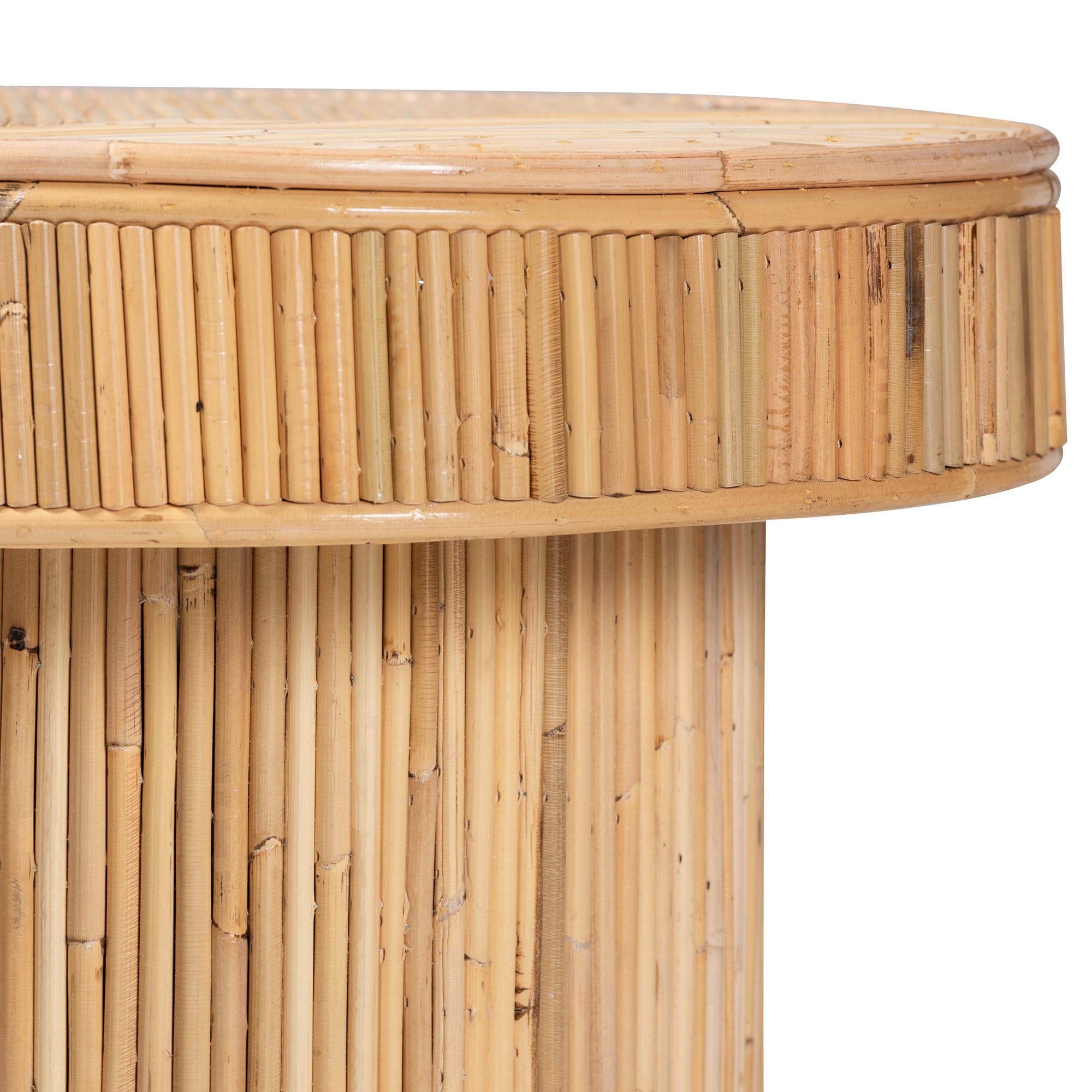 bali & pari Iryna Modern Bohemian Natural Rattan Console Table