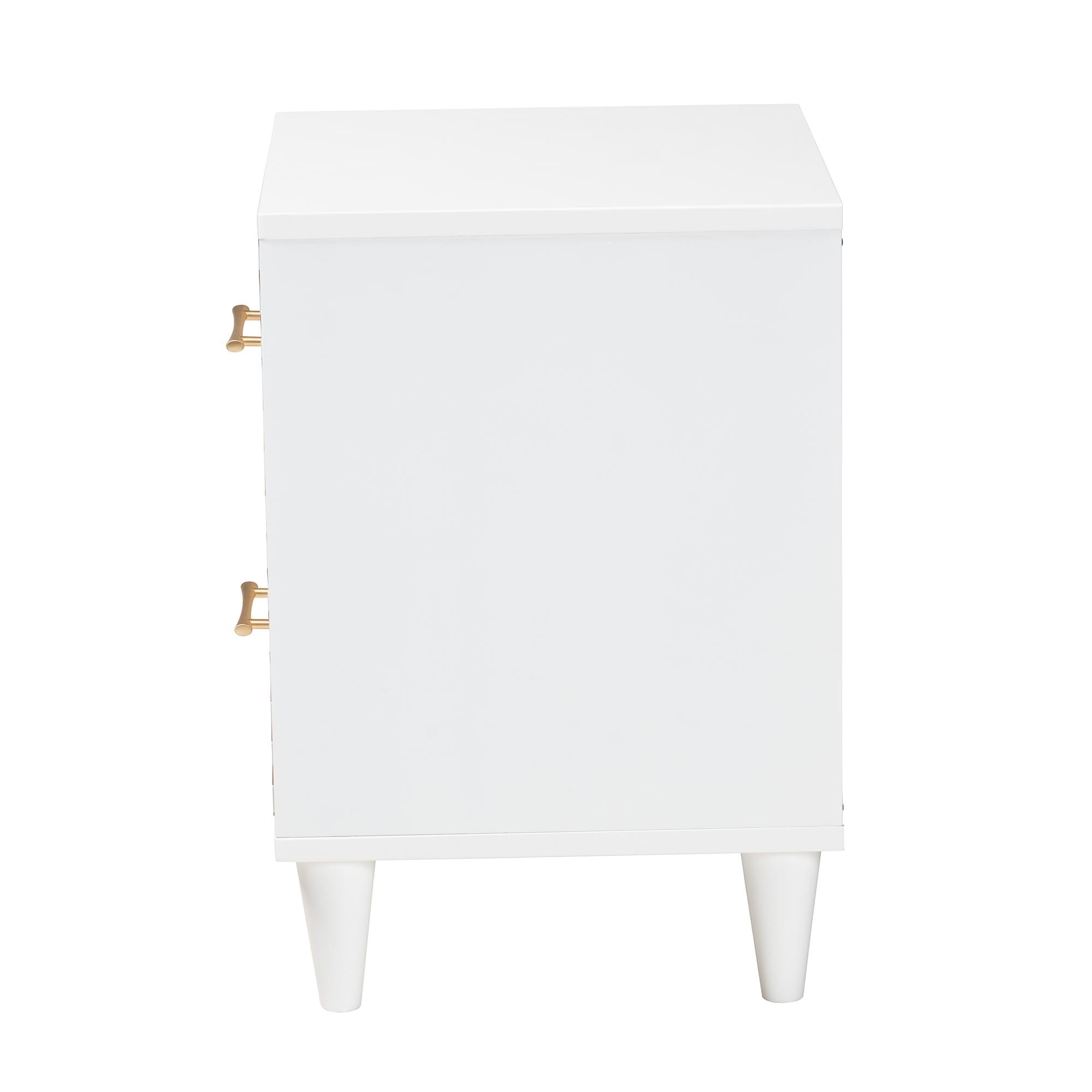 Baxton Studio Louetta Carved Contrasting Nightstand