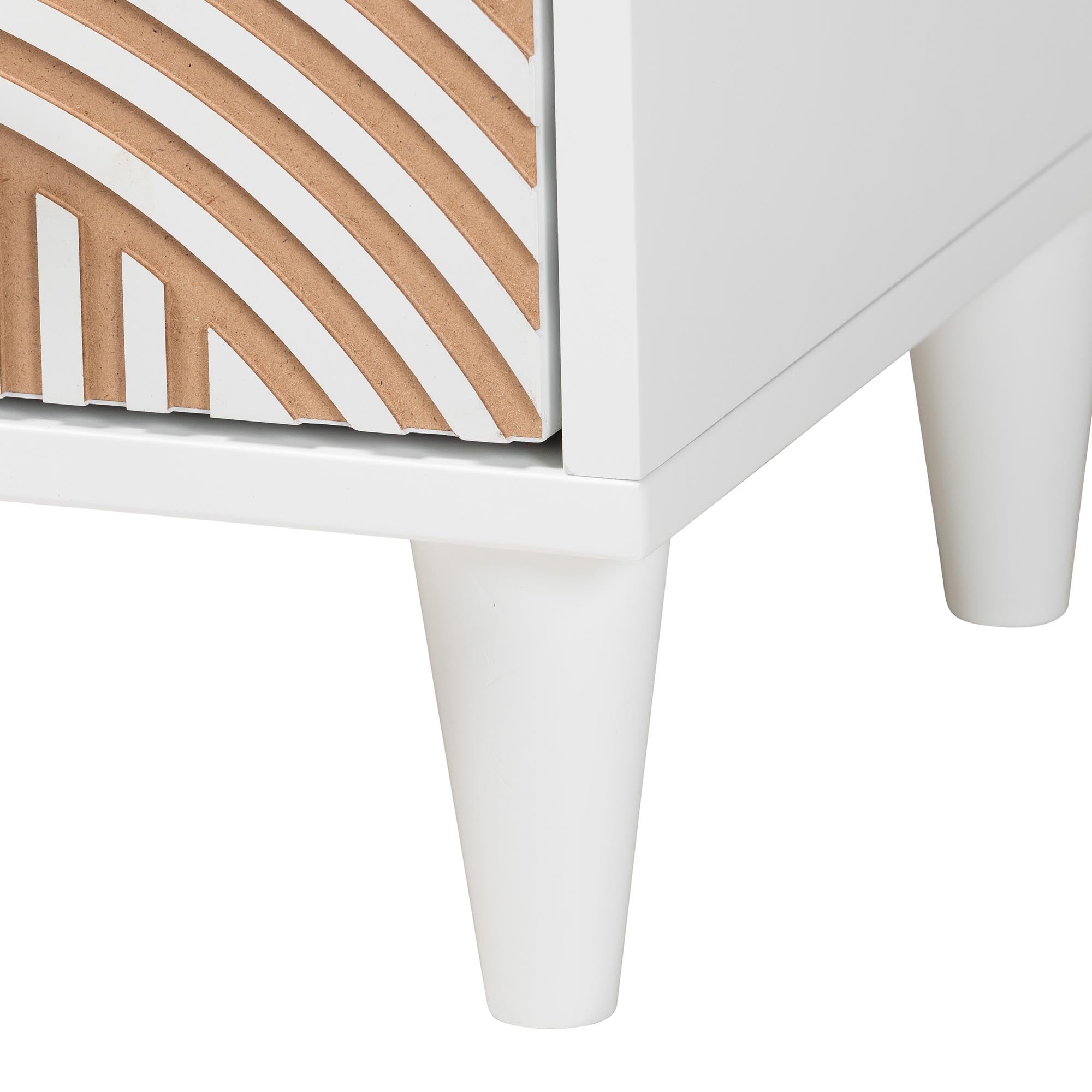 Baxton Studio Louetta Carved Contrasting Nightstand
