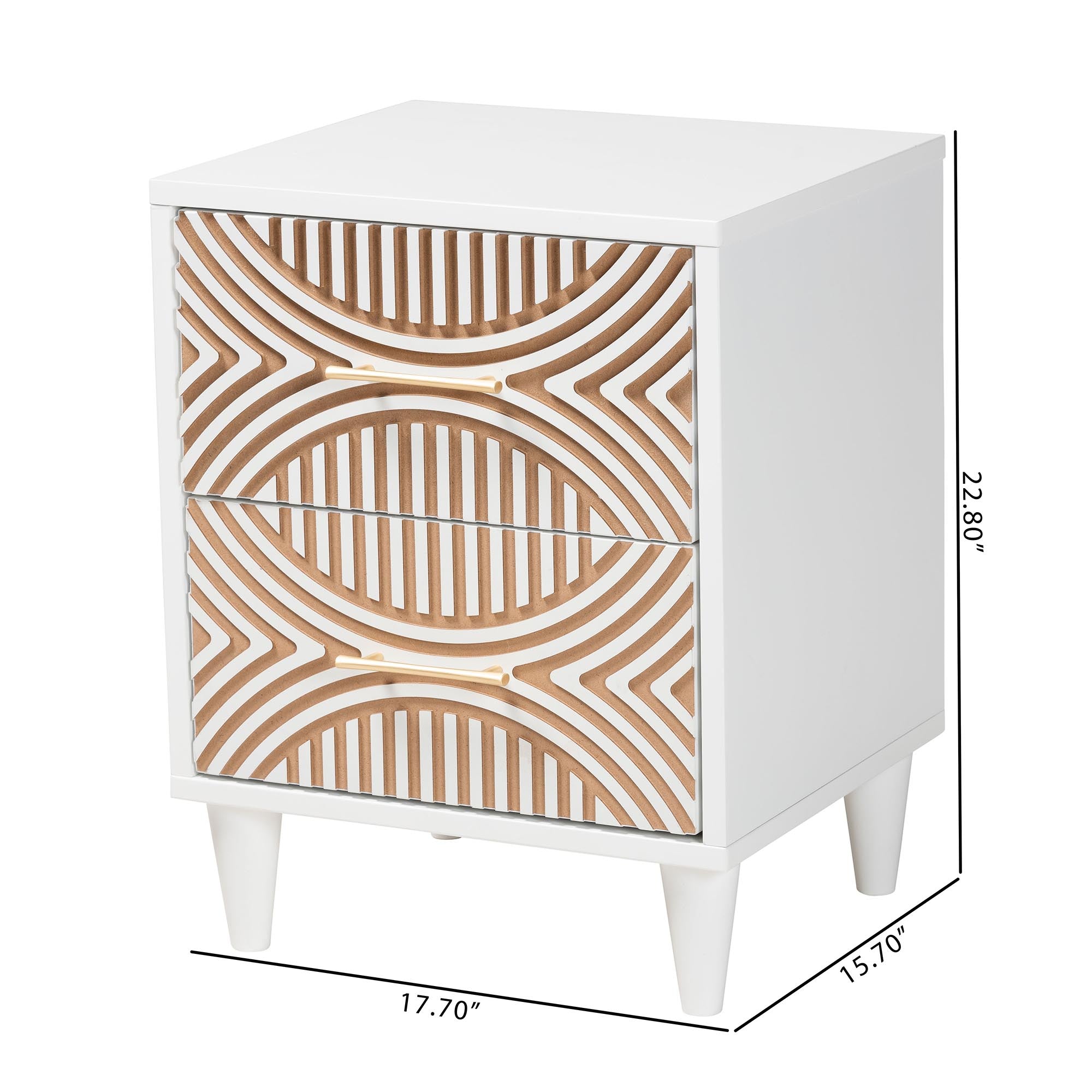 Baxton Studio Louetta Carved Contrasting Nightstand