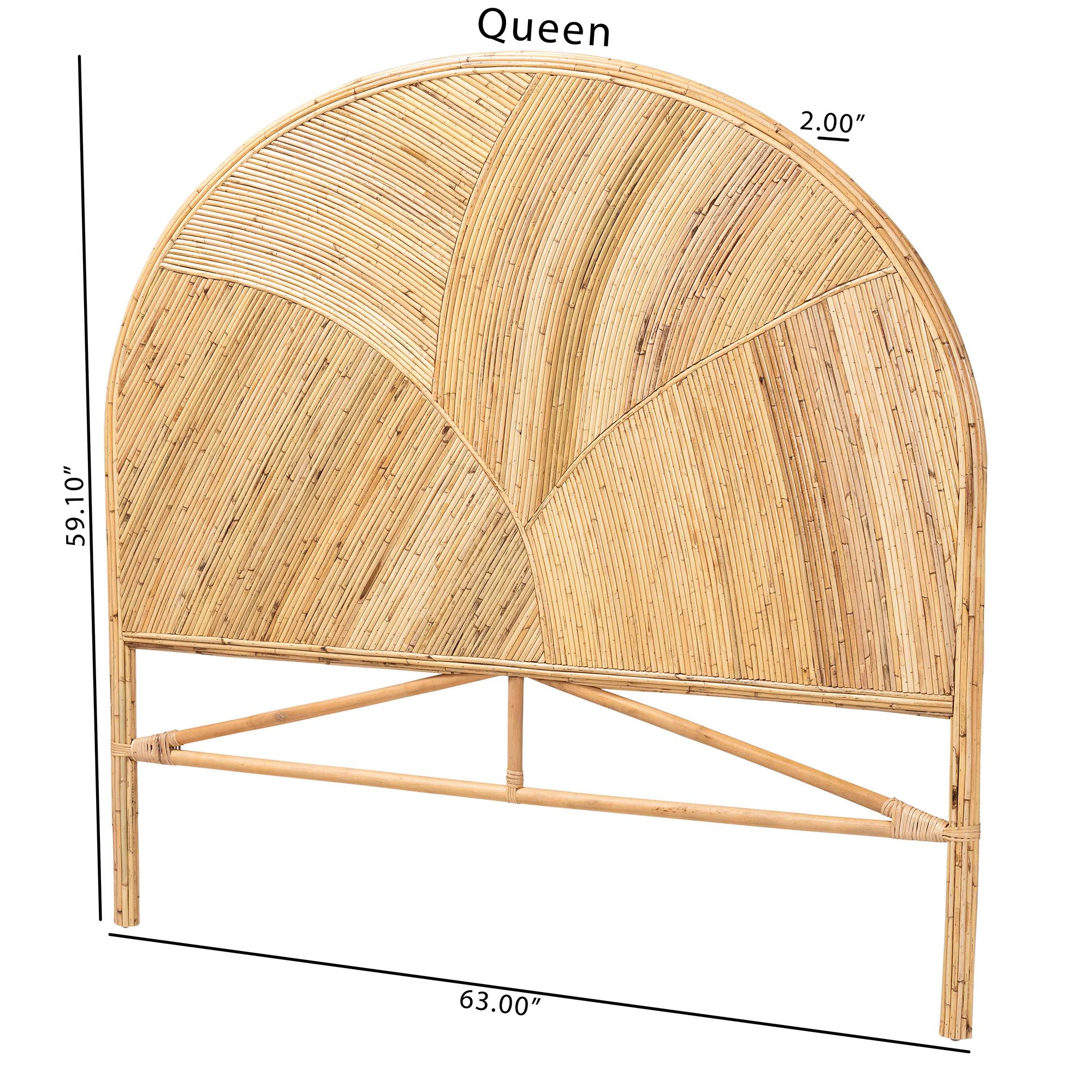 bali & pari Seana Bohemian Honey Rattan King Size Standalone Headboard