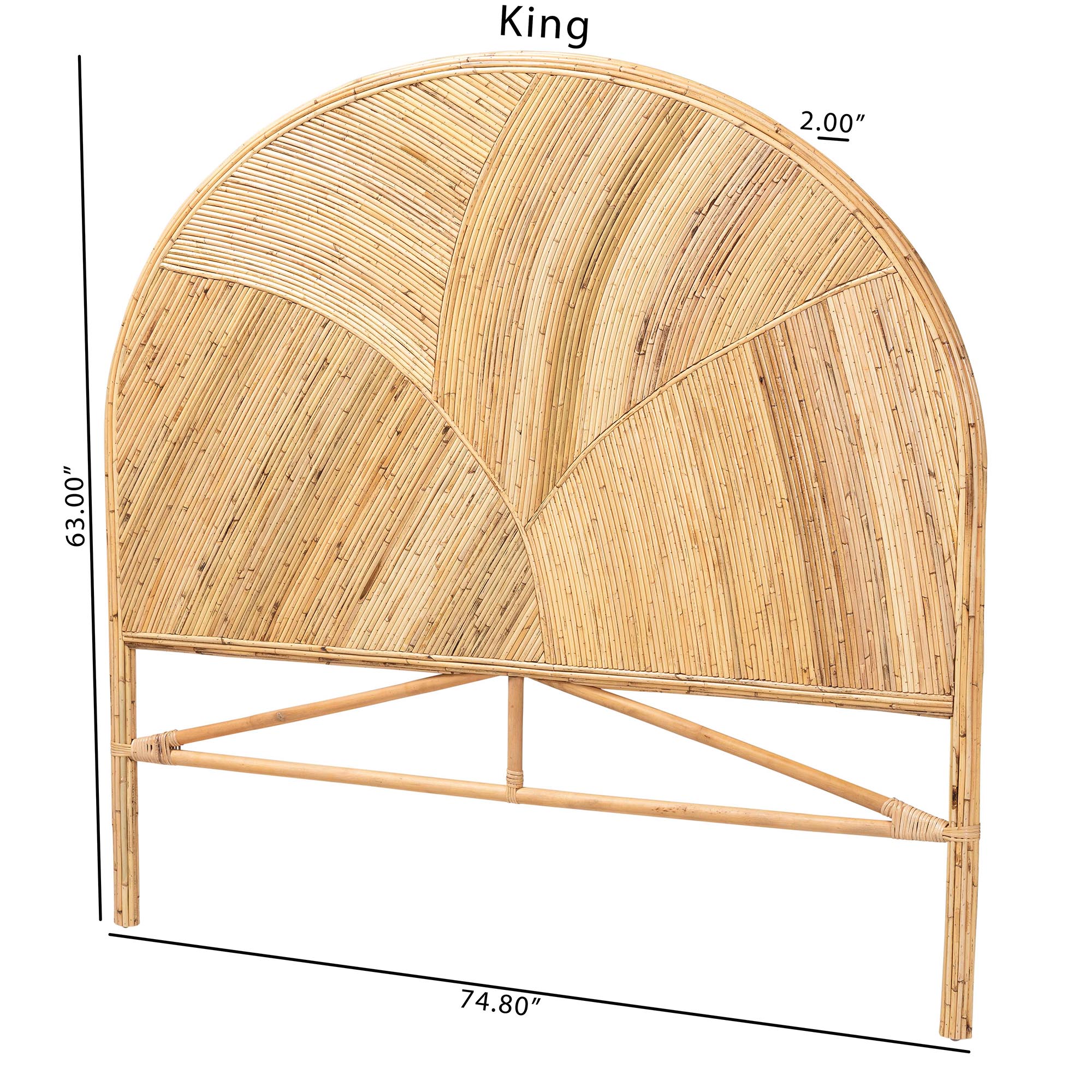 bali & pari Seana Bohemian Honey Rattan King Size Standalone Headboard