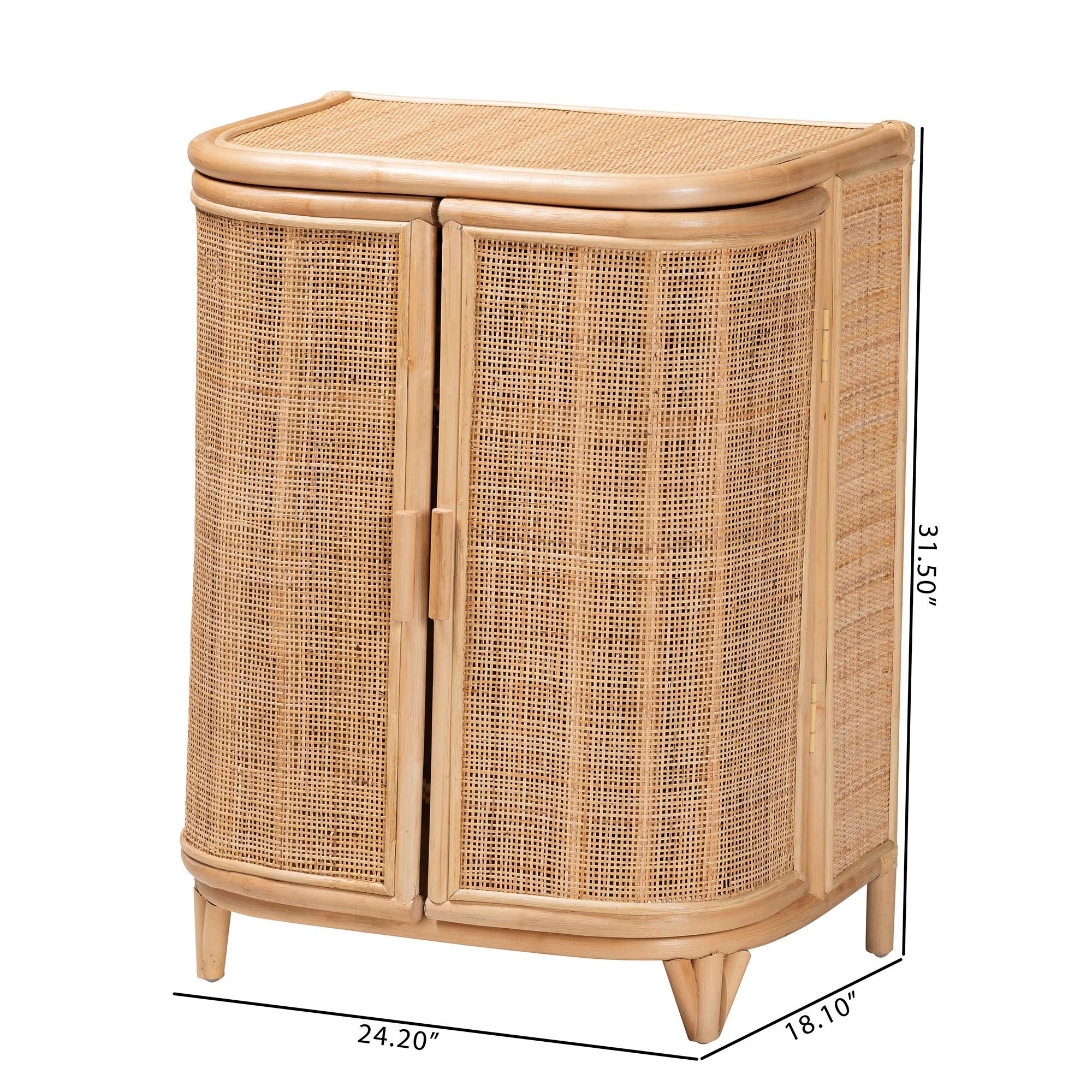 bali & pari Yanka Bohemian Natural Rattan Storage Cabinet