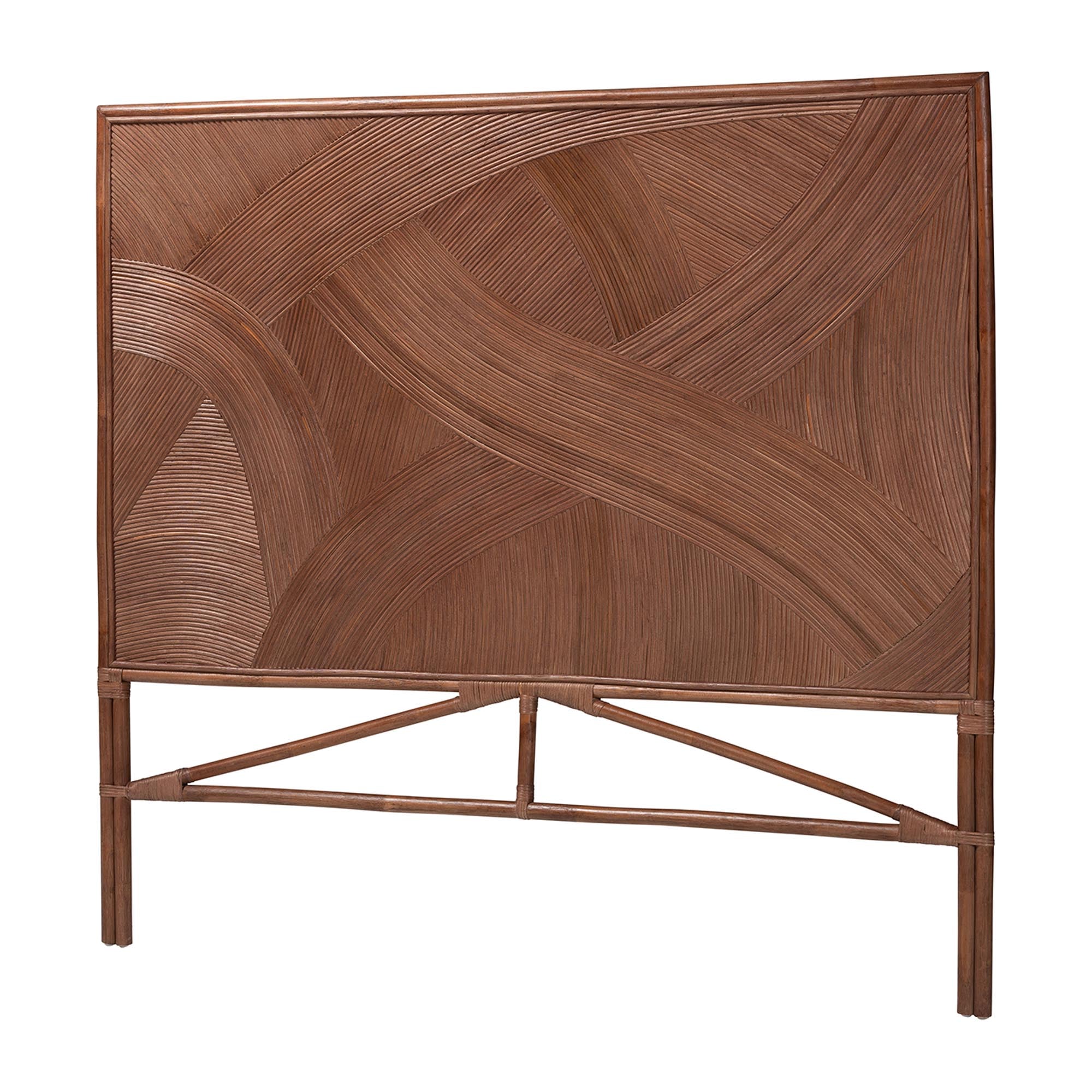 bali & pari Elettra Bohemian Dark Brown Rattan King Size Standalone Headboard