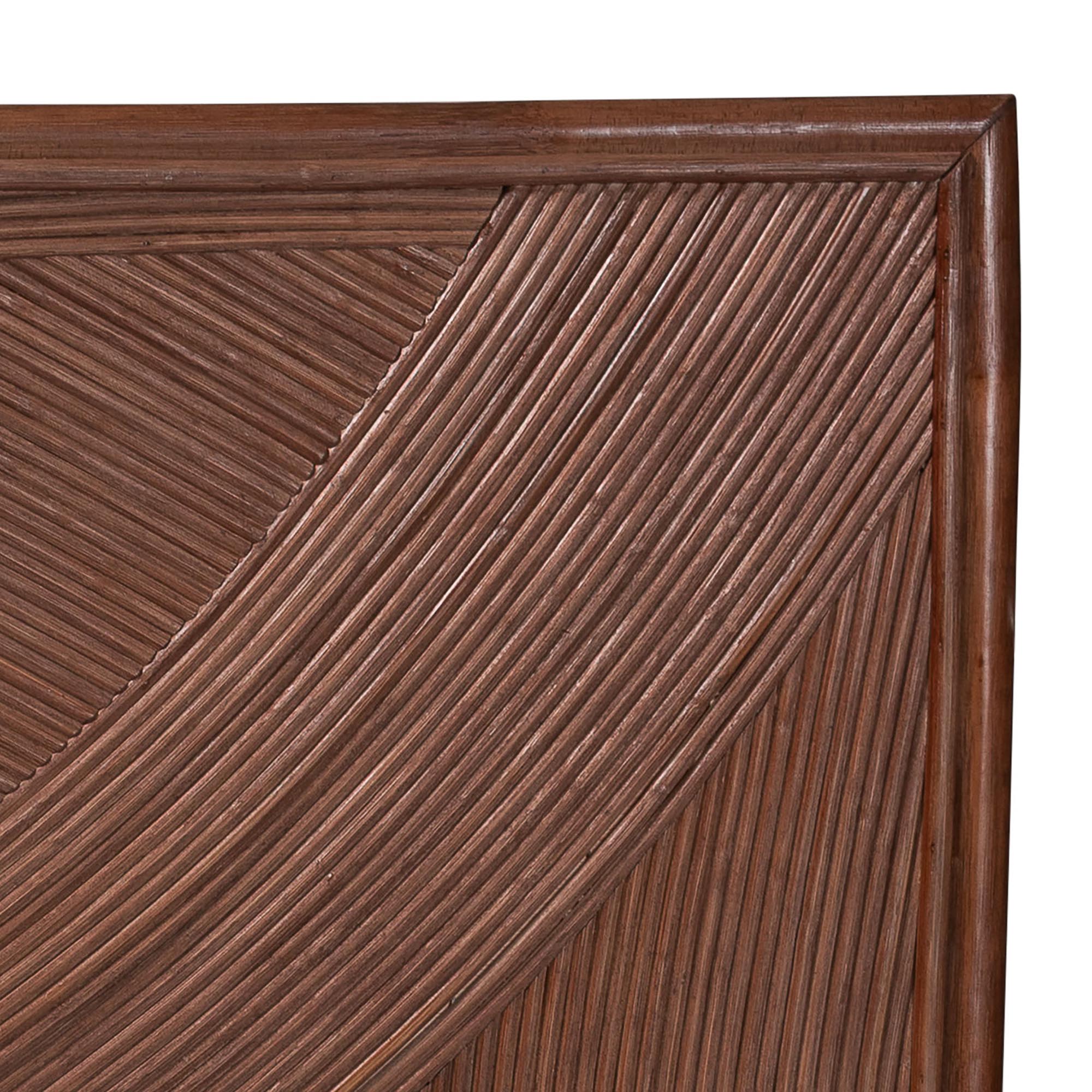 bali & pari Elettra Bohemian Dark Brown Rattan Queen Size Standalone Headboard