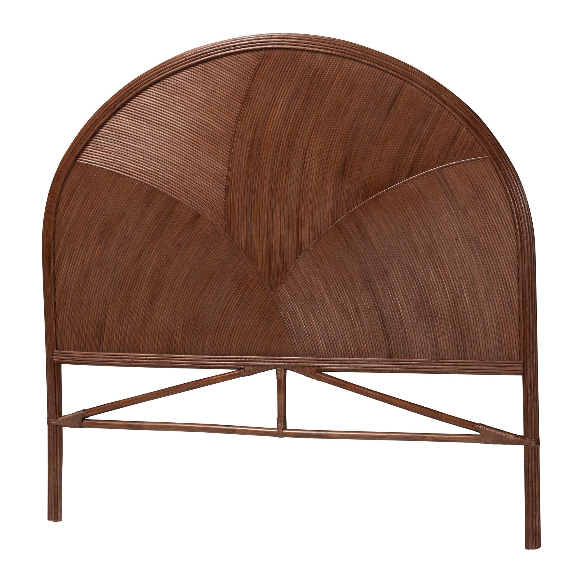 bali & pari Seana Bohemian Dark Brown Rattan Queen Size Standalone Headboard