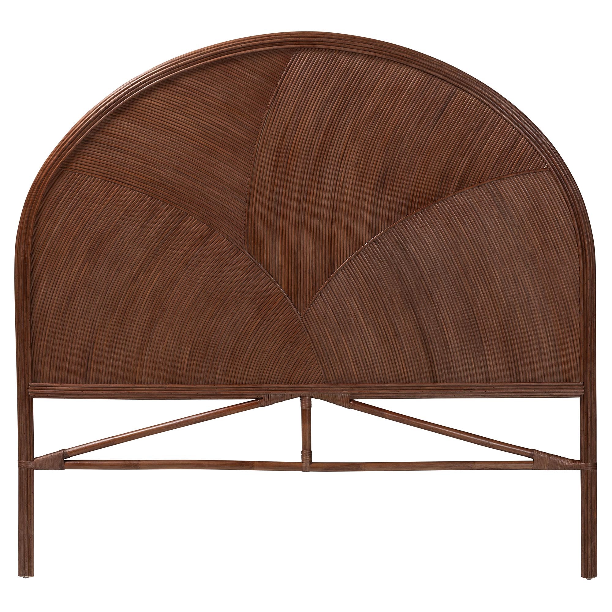 bali & pari Seana Bohemian Dark Brown Rattan King Size Standalone Headboard