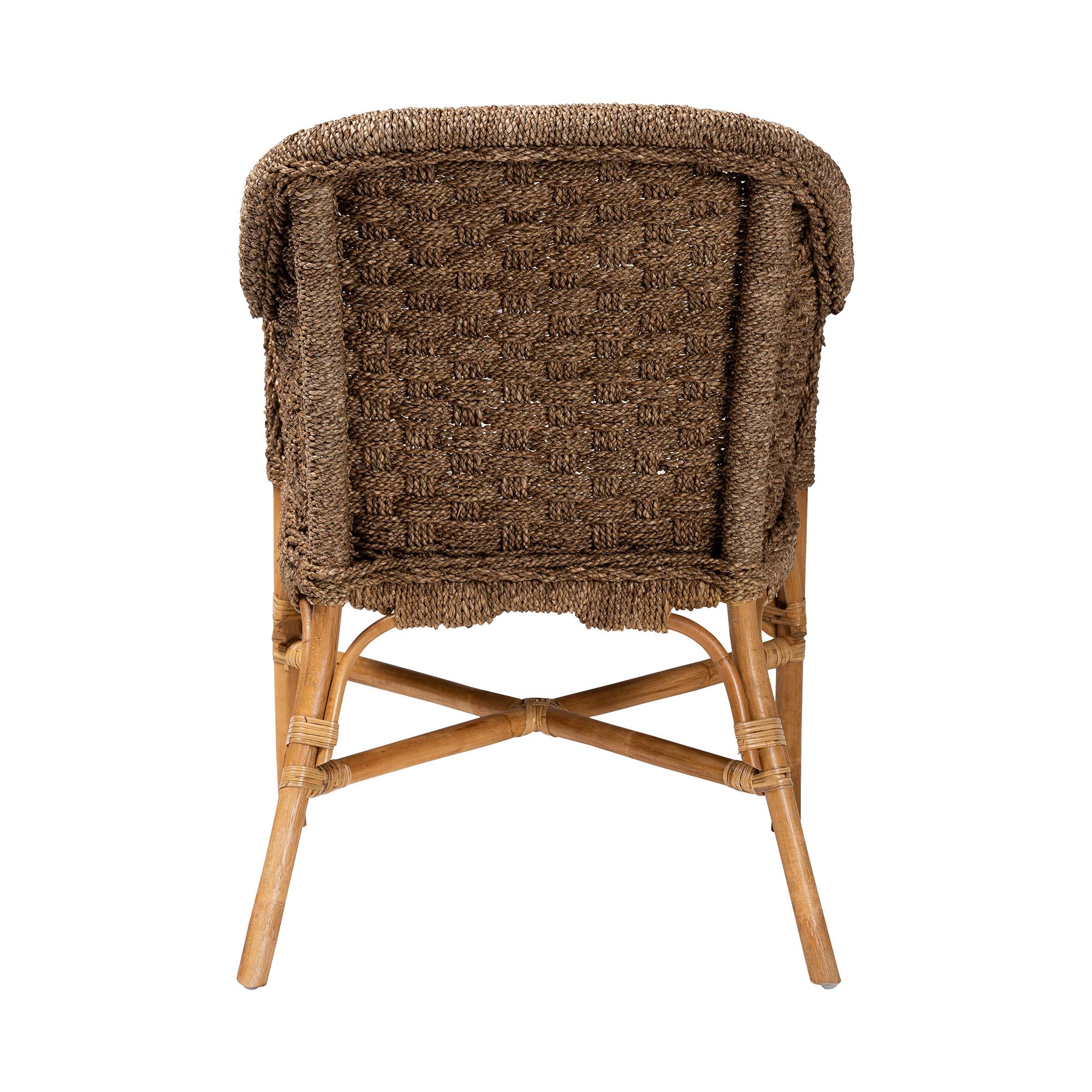 bali & pari Luis Bohemian Natural Seagrass and Rattan Arm Chair