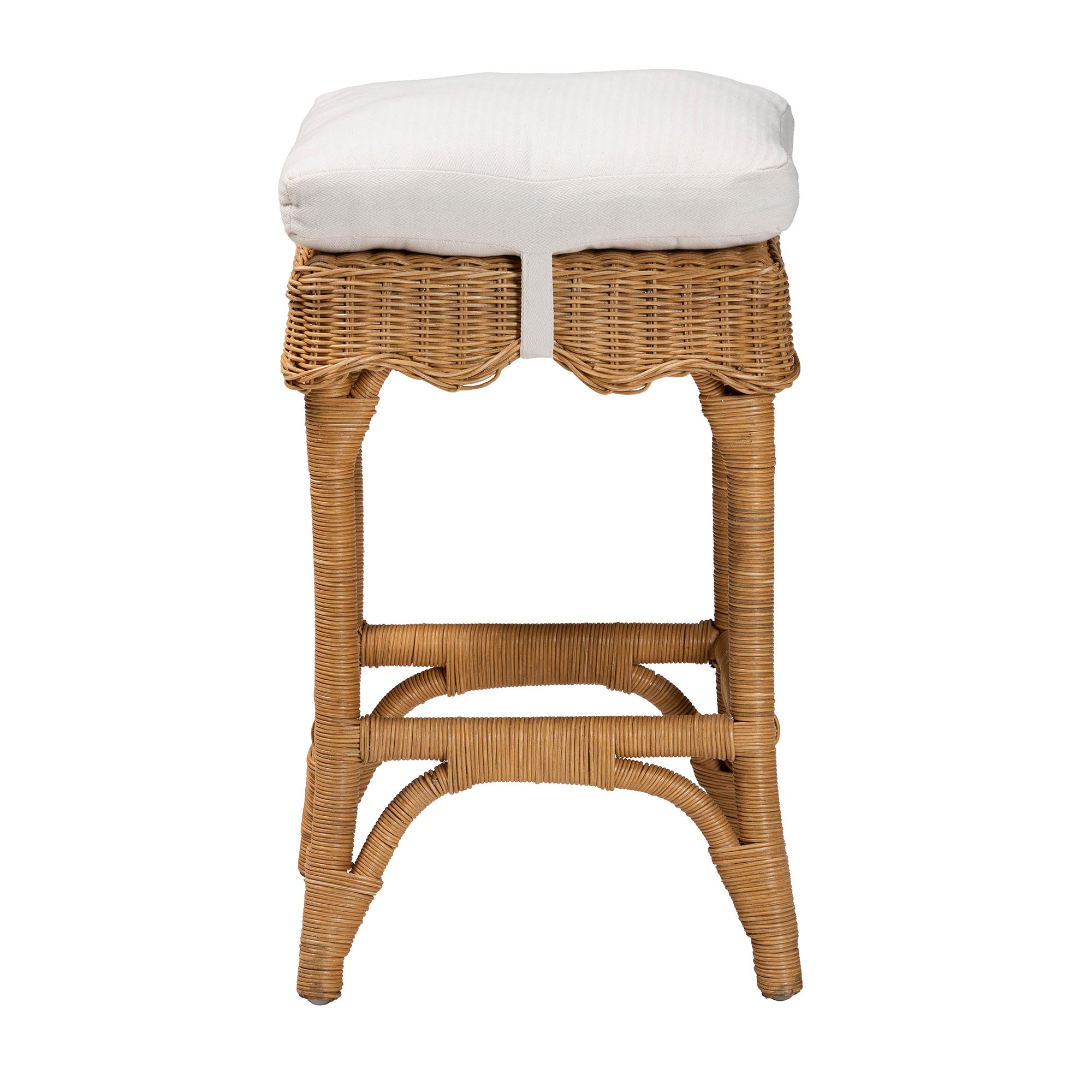 bali & pari Muy Bohemian Scallop Honey Rattan Counter Stool