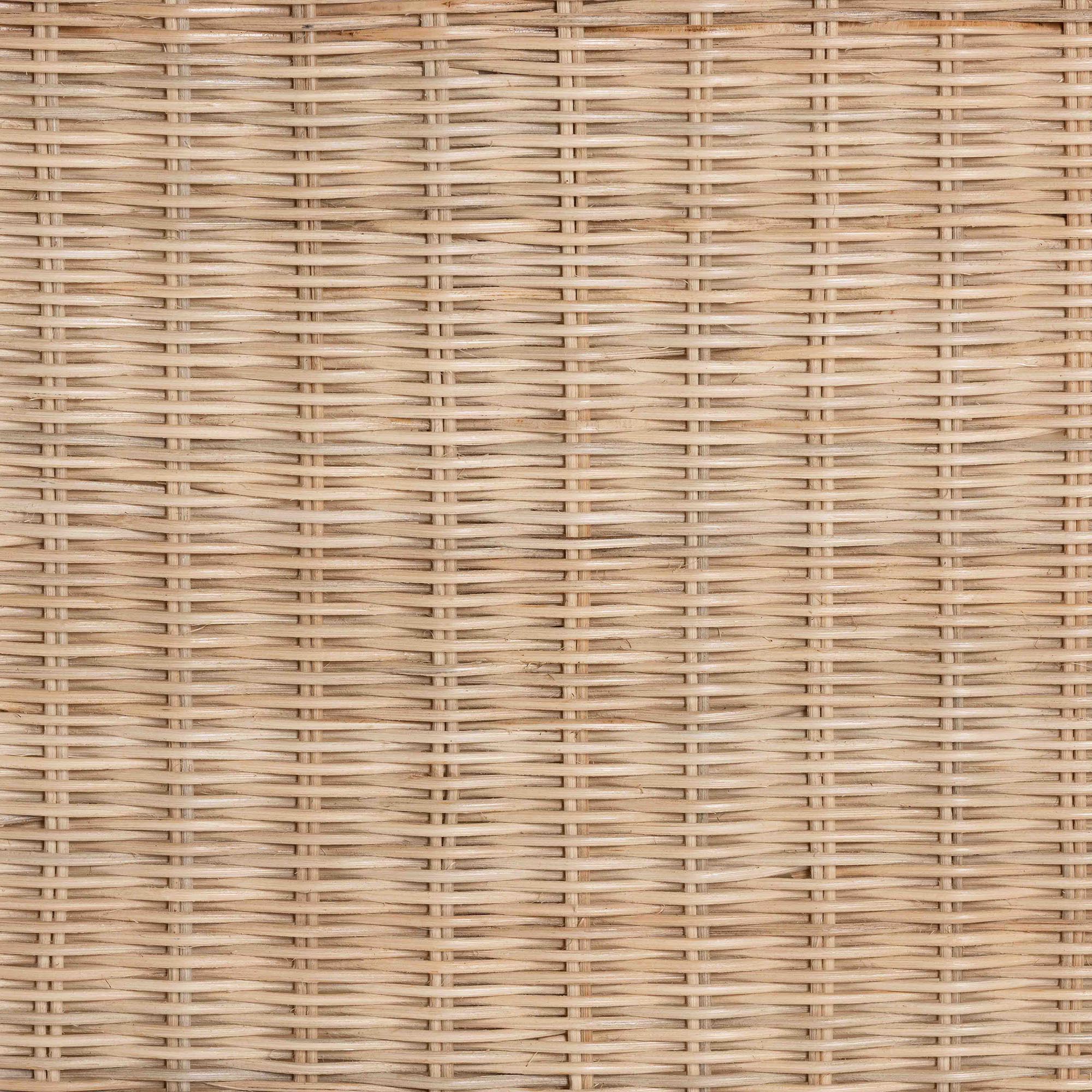 bali & pari Sumana Bohemian Scallop Natural Rattan and Mahogany Side Table
