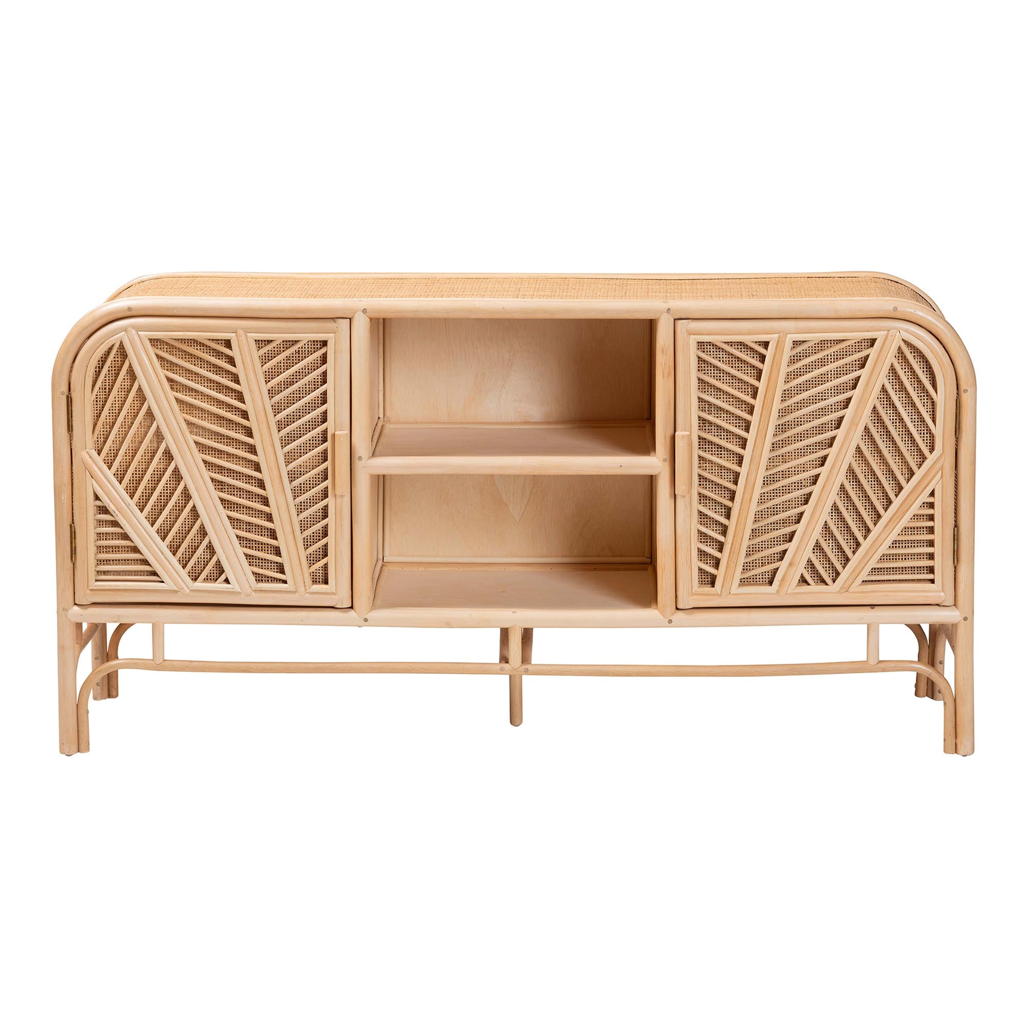 bali & pari Carabella Bohemian Natural Rattan 2-Door Storage Cabinet