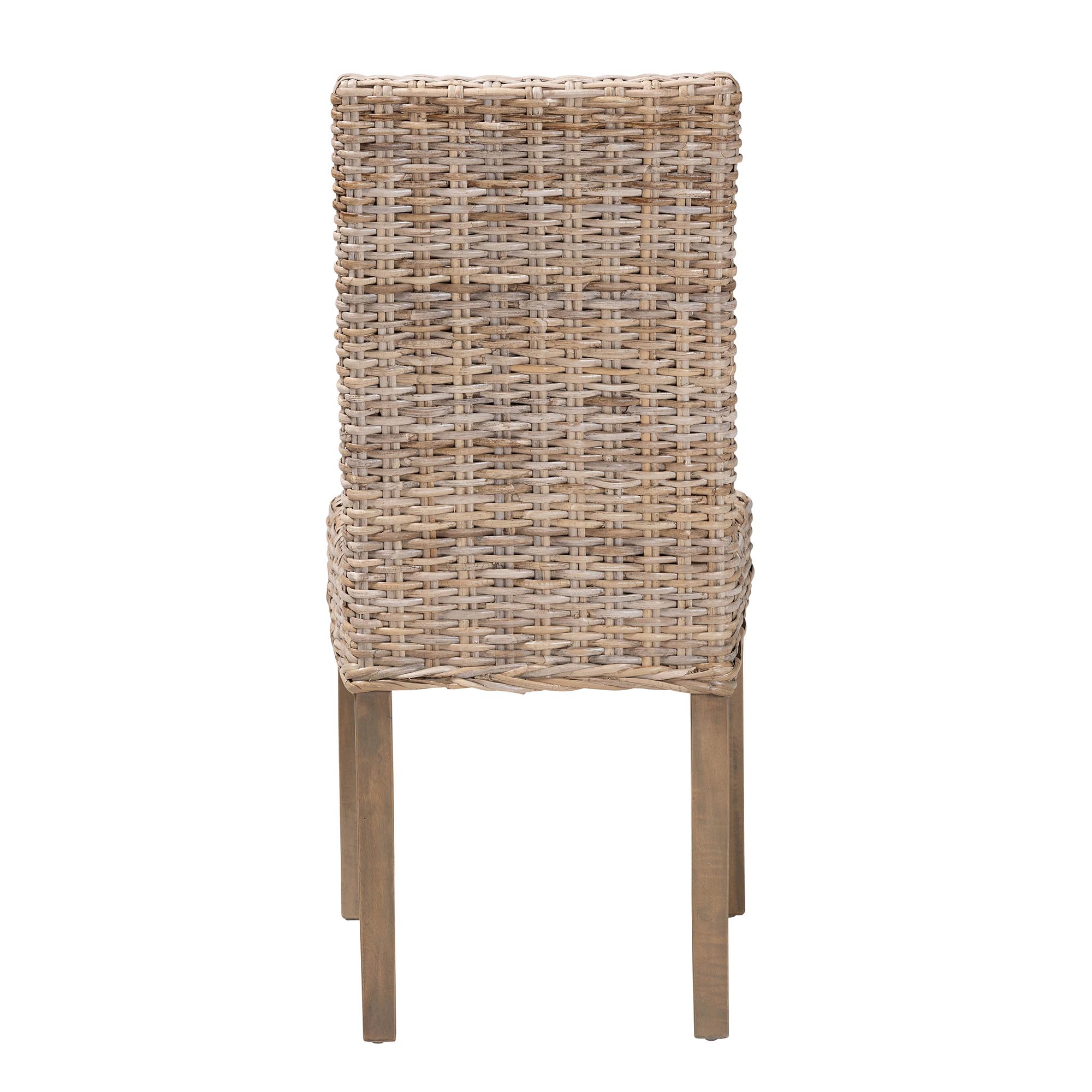 bali & pari Nevina Bohemian Grey Kubu Rattan and Mango Wood Dining Chair