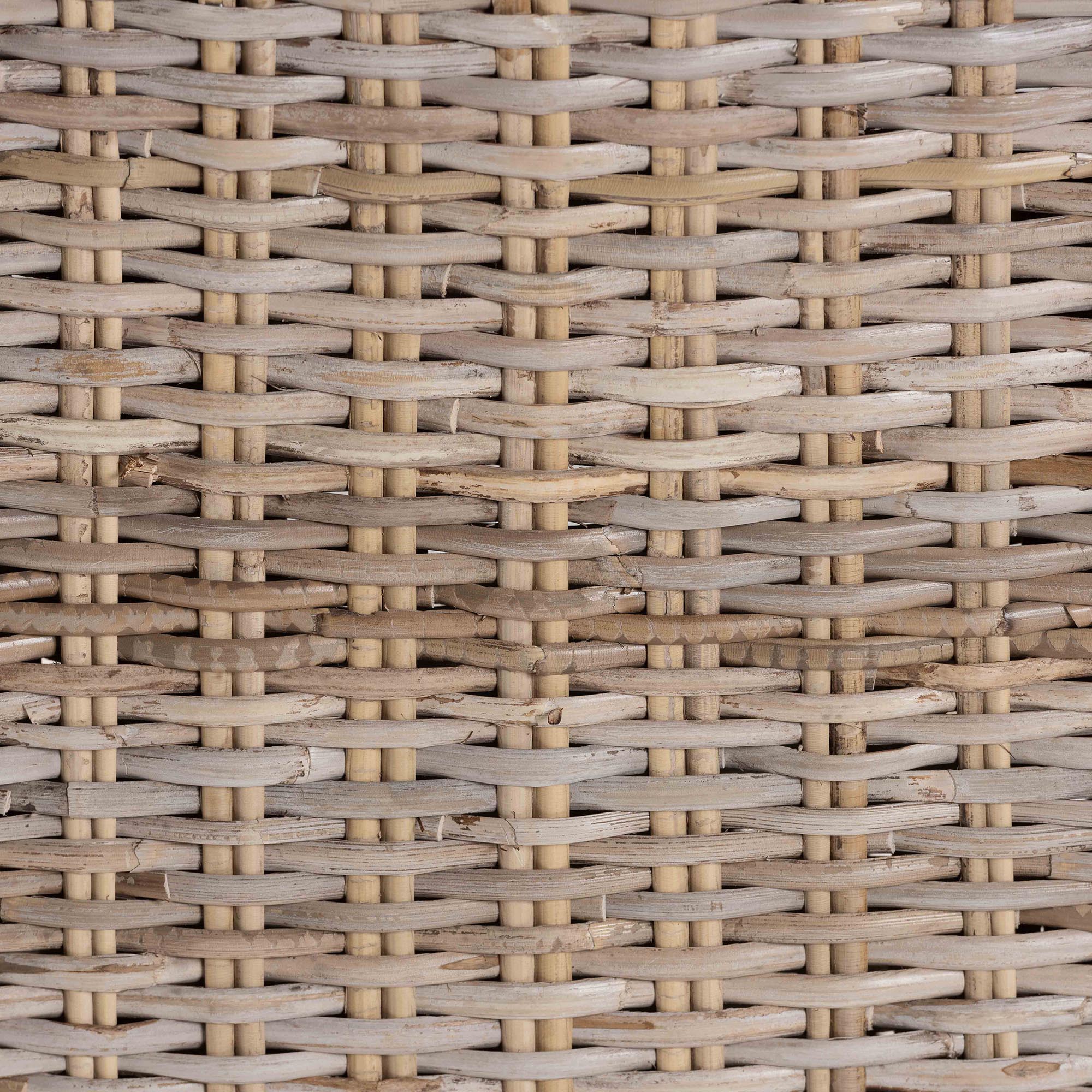 bali & pari Toby Modern Bohemian Grey Kubu Rattan and Rustic Taupe Finished Mahogany Wood Counter Stool