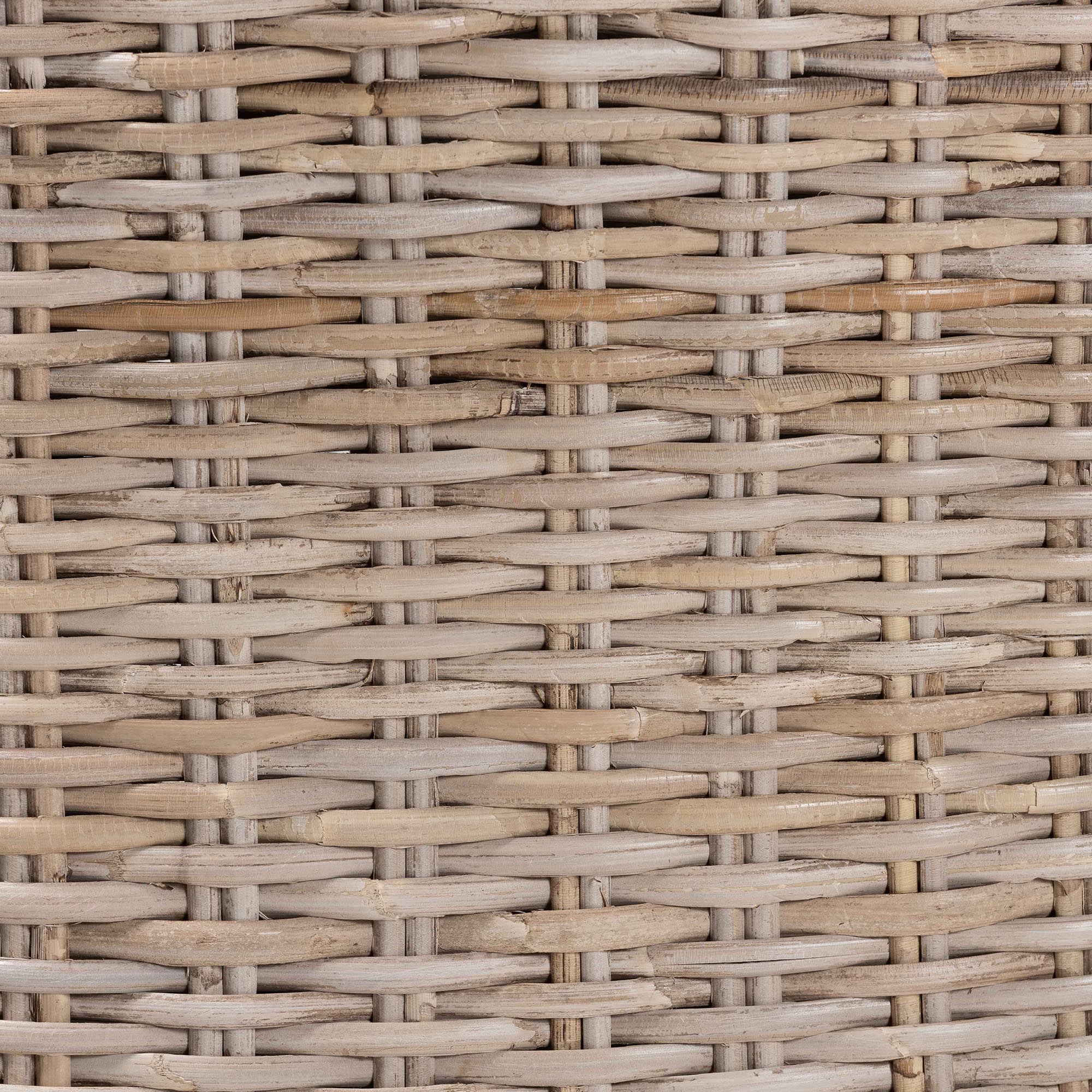 bali & pari Lara Bohemian Grey Kubu Rattan and Mahogany Wood Dining Chair