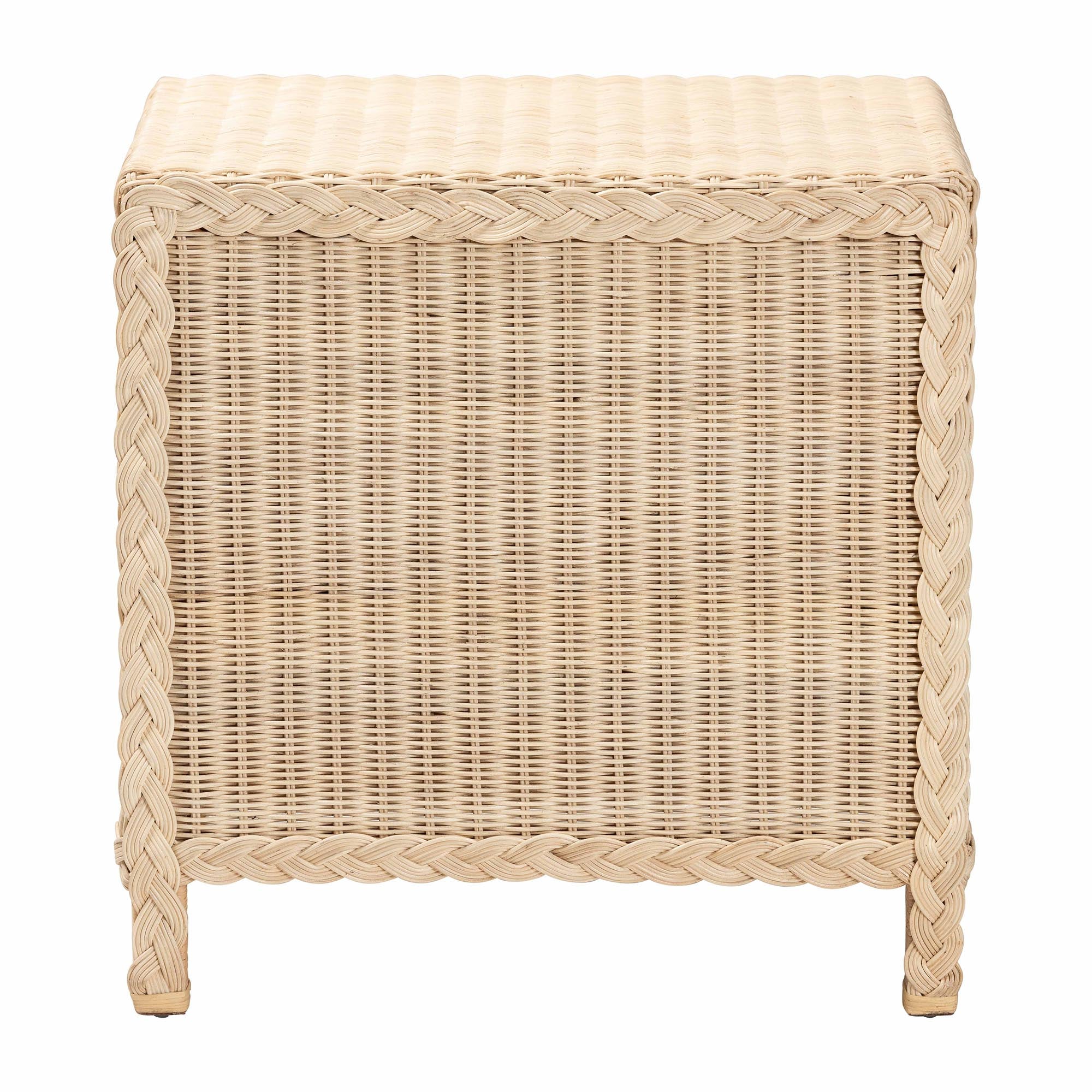bali & pari Lanica Japandi Sun Bleached Rattan 3-Drawer Nightstand