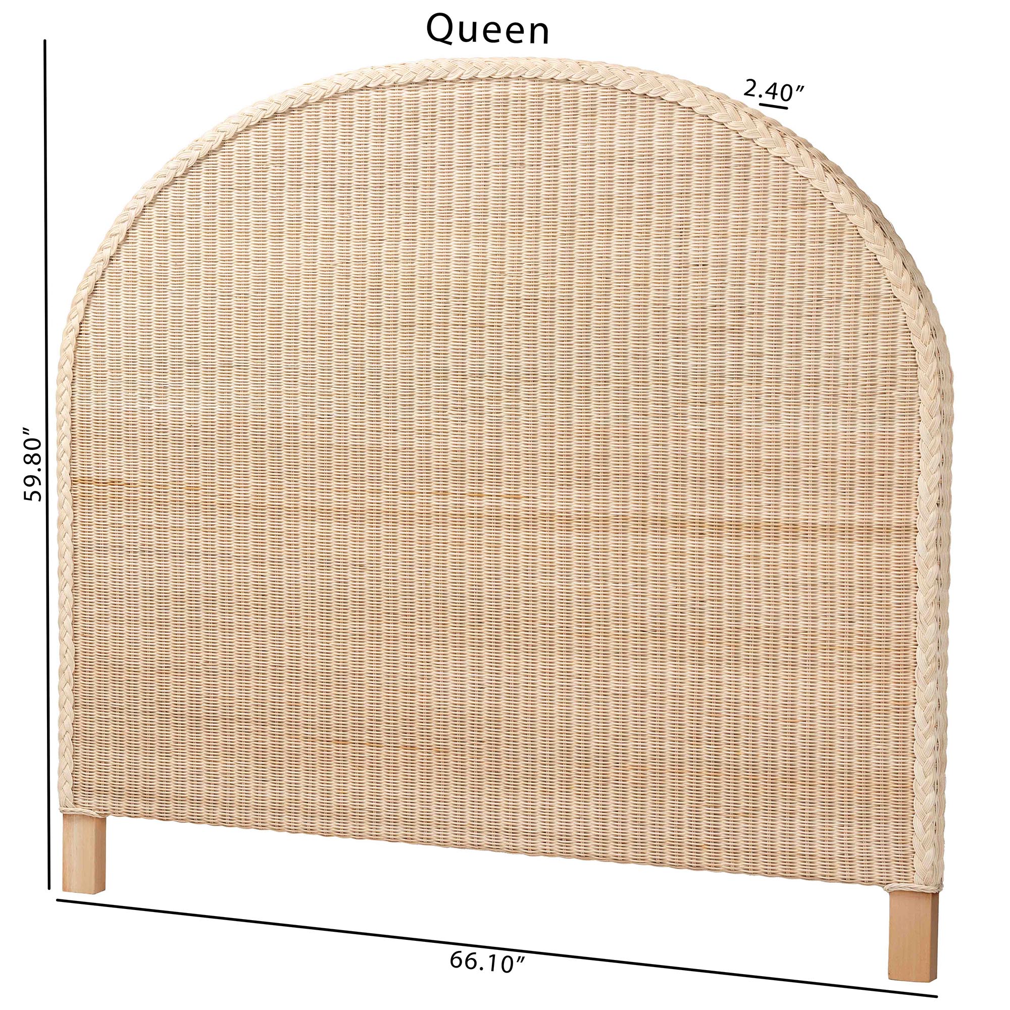 bali & pari Lanica Japandi Sun Bleached Rattan King Size Standalone Headboard