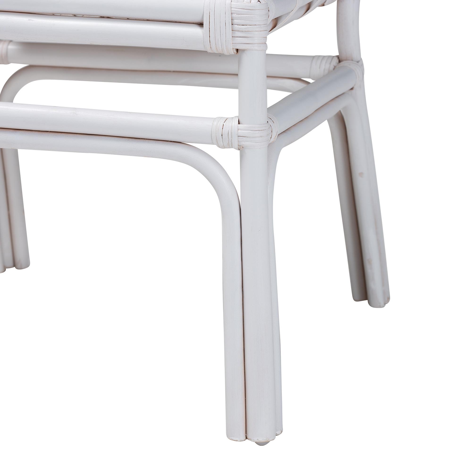 bali & pari Carwyn Bohemian White Rattan Dining Chair