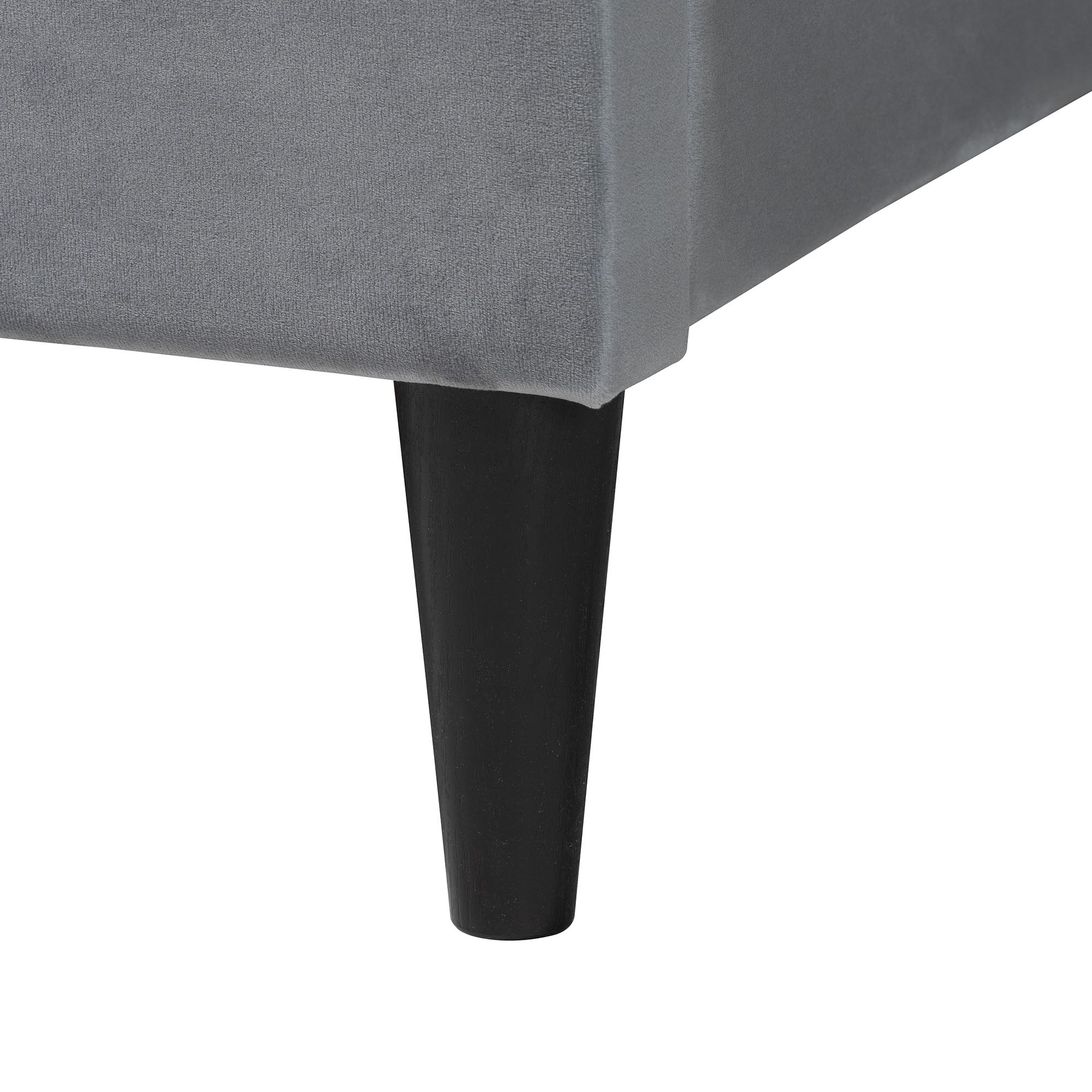 Baxton Studio Payne Modern Glam Grey Velvet and Dark Brown Wood Queen Bed