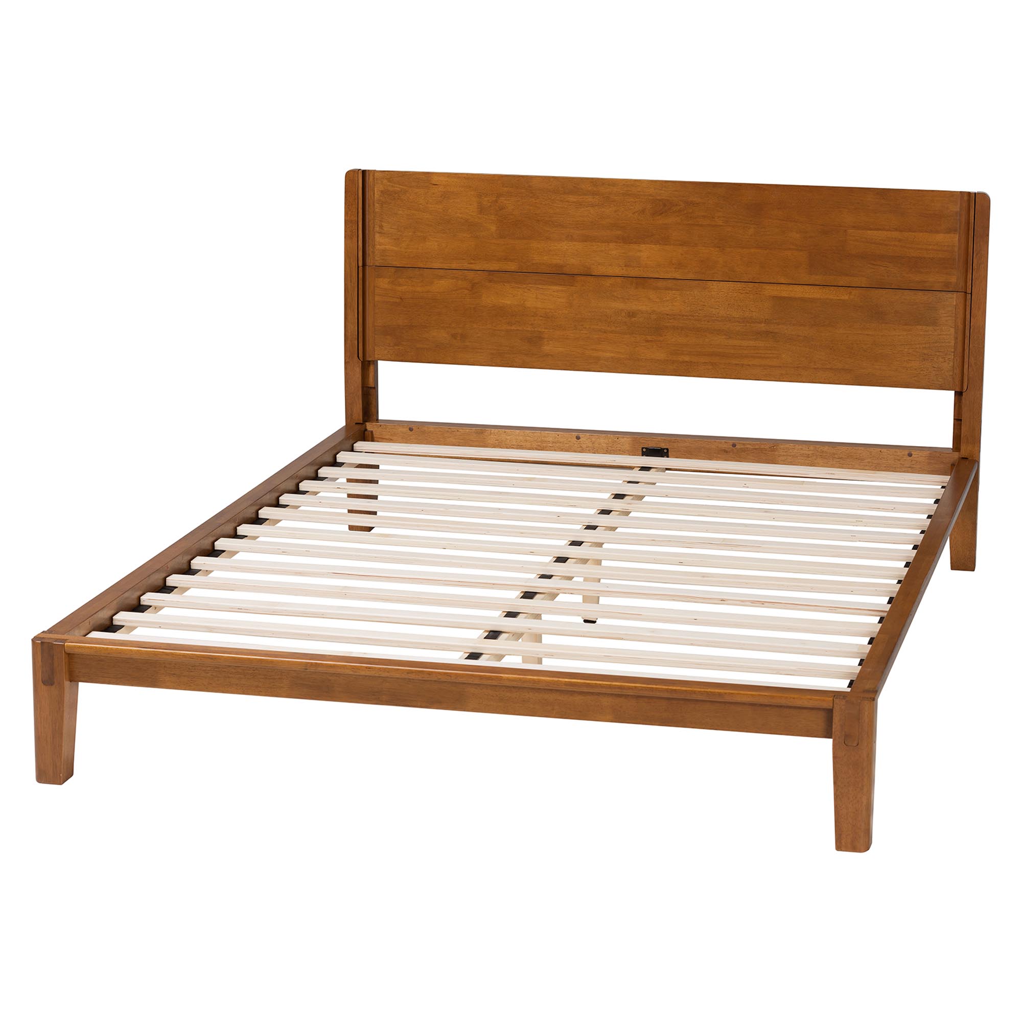 Baxton Studio Aldith Japandi Walnut Brown Toolless Assembly Queen Platform Bed