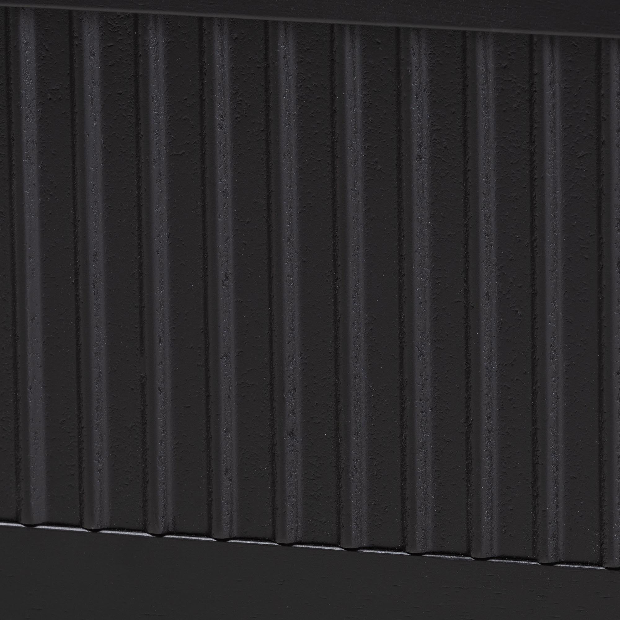 Baxton Studio Primrose Mid-Century Black Fluted Wood Queen Size Platform Bed