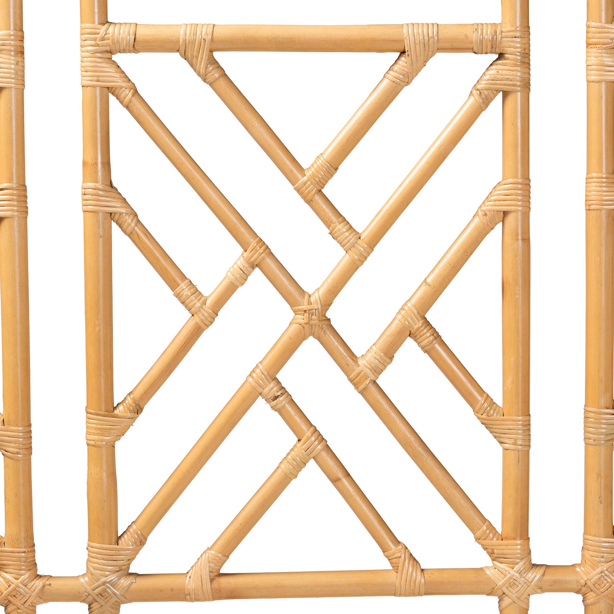 bali & pari Karavo Bohemian Natural Rattan Queen Size Standalone Headboard