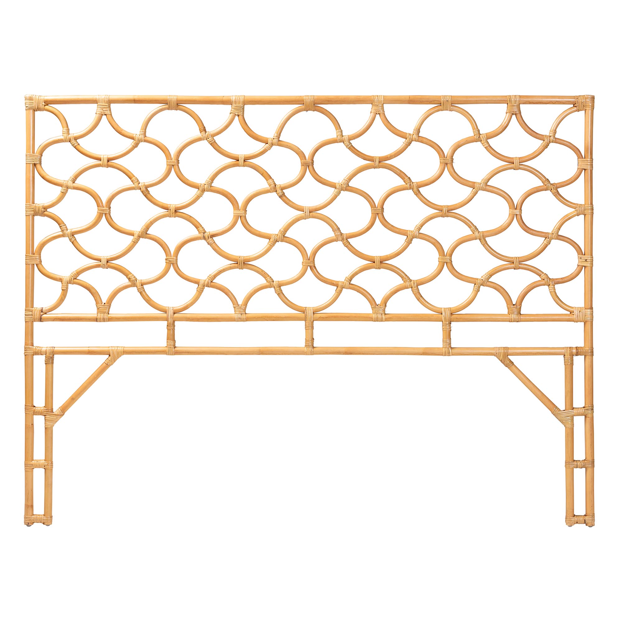 bali & pari Kalcya Bohemian Natural Rattan King Size Standalone Headboard