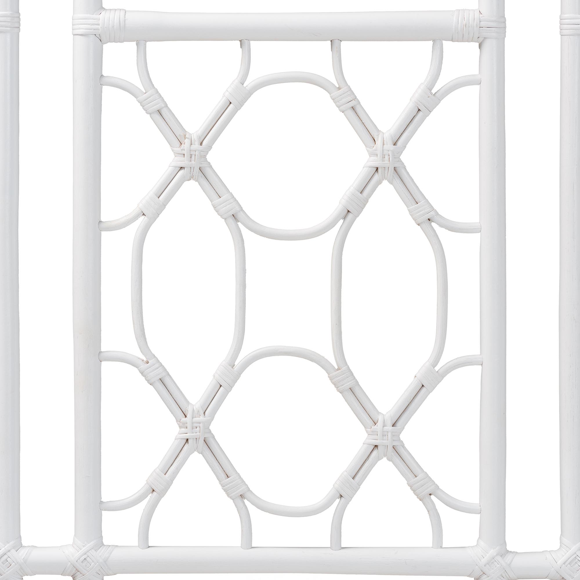 bali & pari Sampson Bohemian White Rattan Queen Size Standalone Headboard