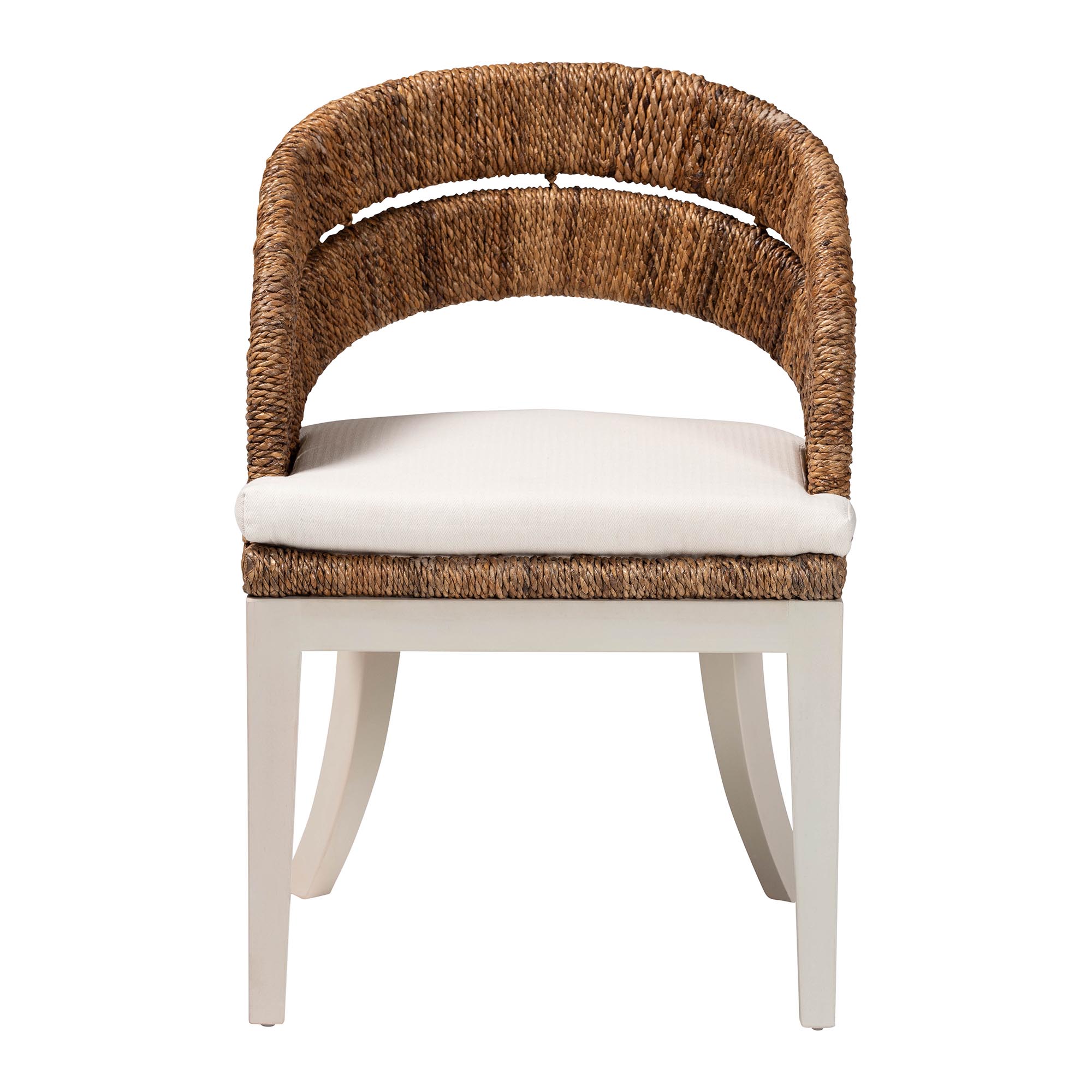 bali & pari Ubud Bohemian Natural Seagrass and Mahogany Wood Dining Chair