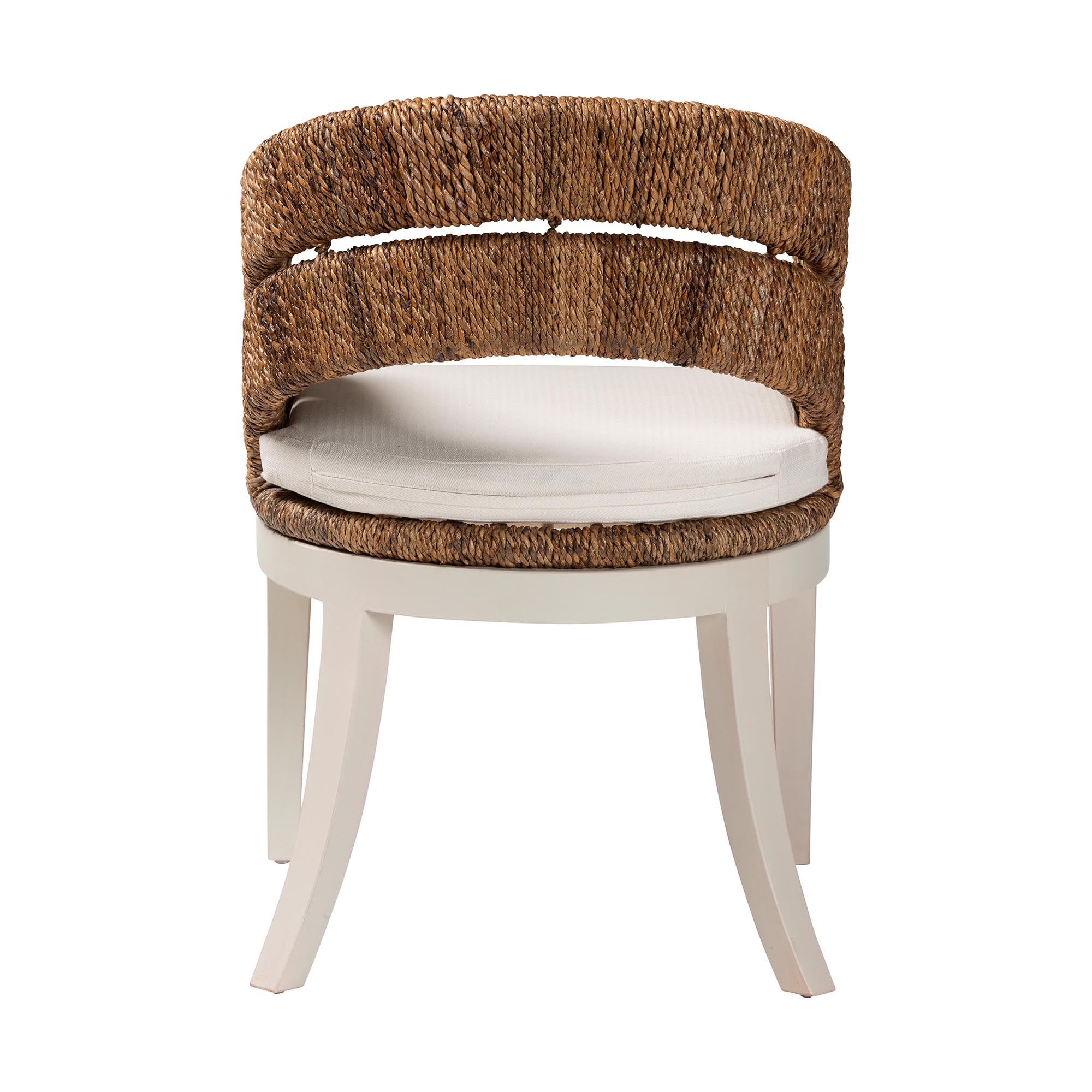 bali & pari Ubud Bohemian Natural Seagrass and Mahogany Wood Dining Chair