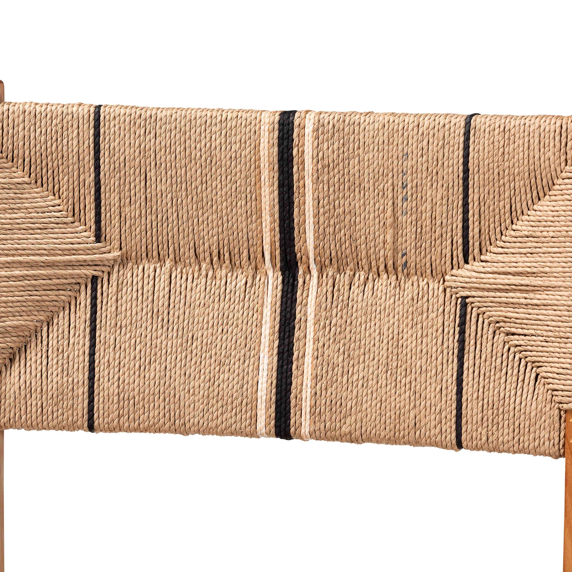 bali & pari Prita Bohemian Paper Loom and Natural Mahogany Wood 2-Piece Bar Stool Set