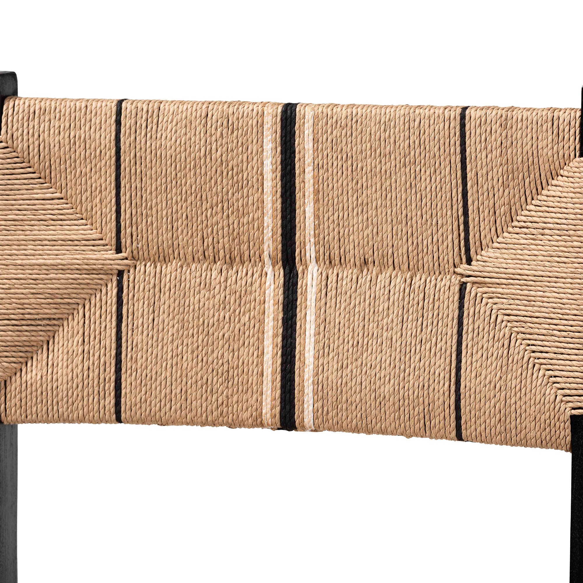 bali & pari Prita Bohemian Paper Loom and Black Mahogany Wood 2-Piece Bar Stool Set