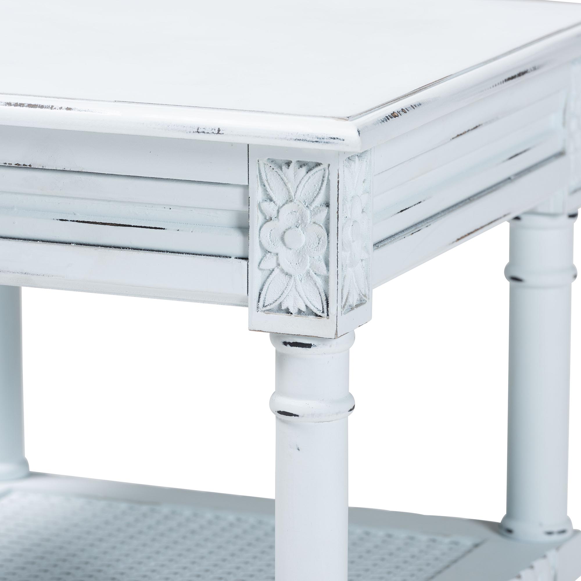 Baxton Studio Jeanne Vintage Traditional White Wood End Table