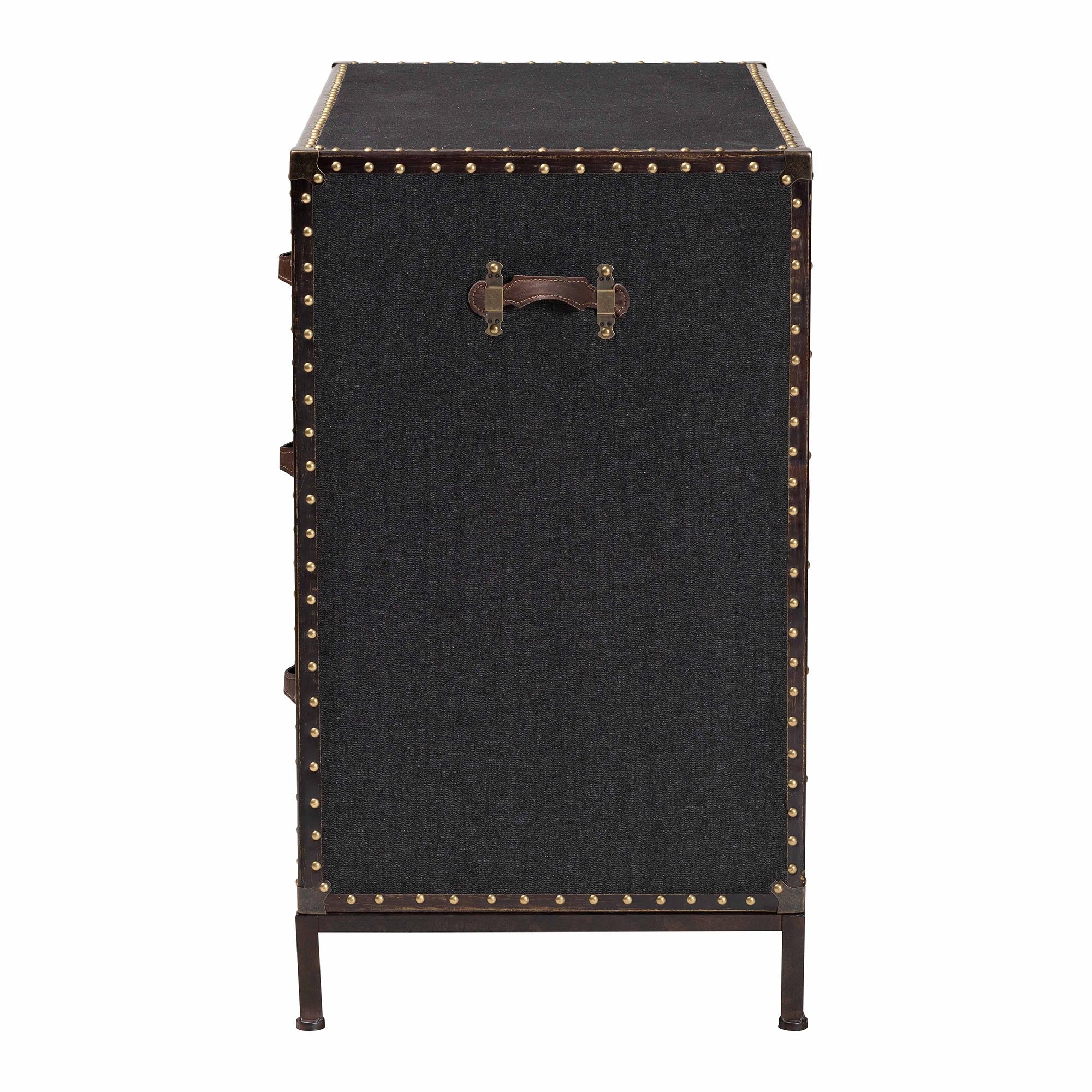 Baxton Studio Benton Vintage Black Canvas 4-Drawer Storage Cabinet