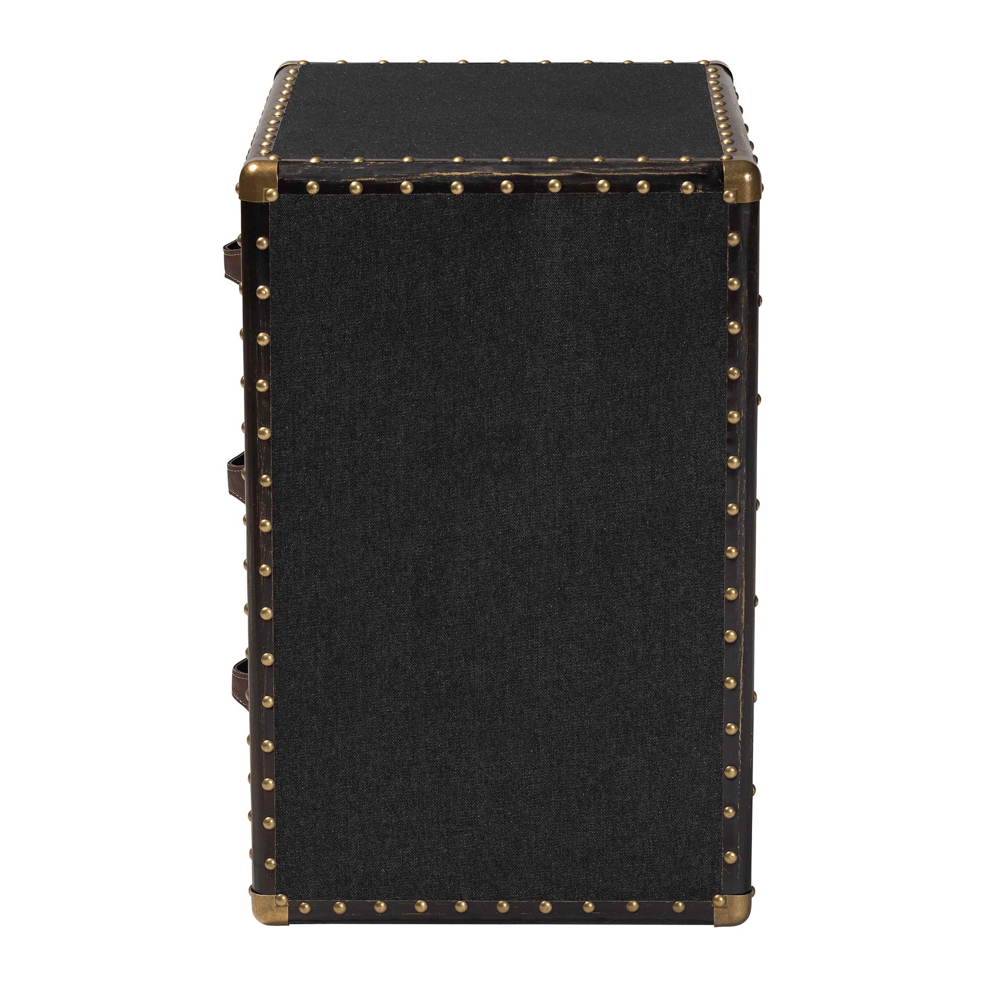 Baxton Studio Mallison Vintage Black Canvas 3-Drawer End Table