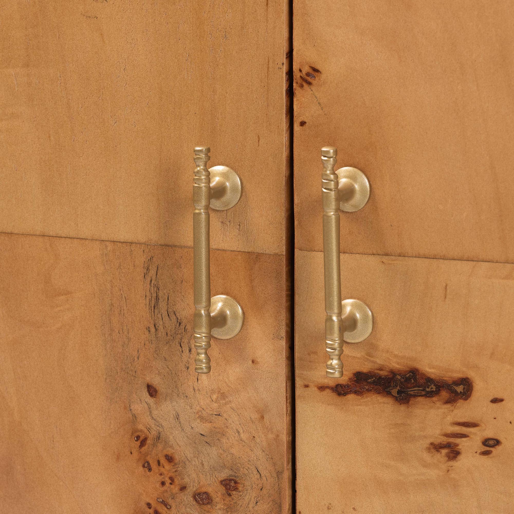 bali & pari Latika Modern and Contemporary Natural Mappa Real Burl Wood Storage Cabinet