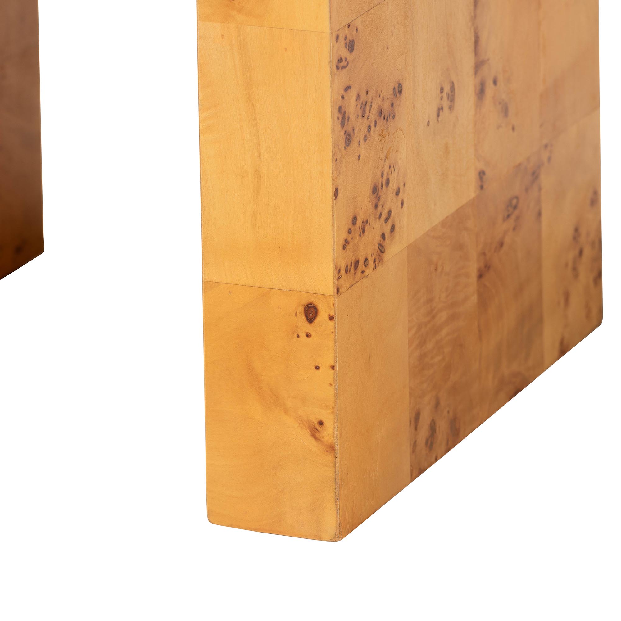 bali & pari Revelle Modern and Contemporary Natural Light Mappa Real Burl Wood End Table