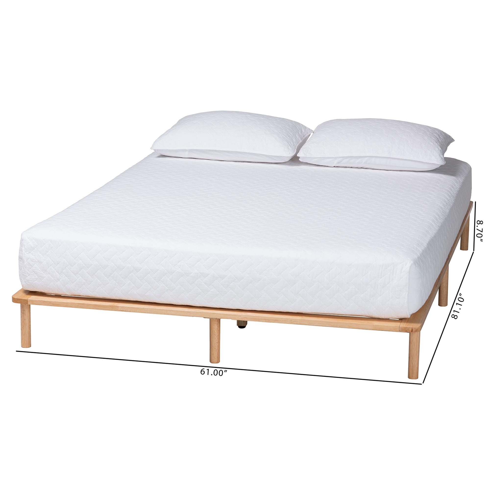 Baxton Studio Calhoun Japandi Queen Size Bed Frame