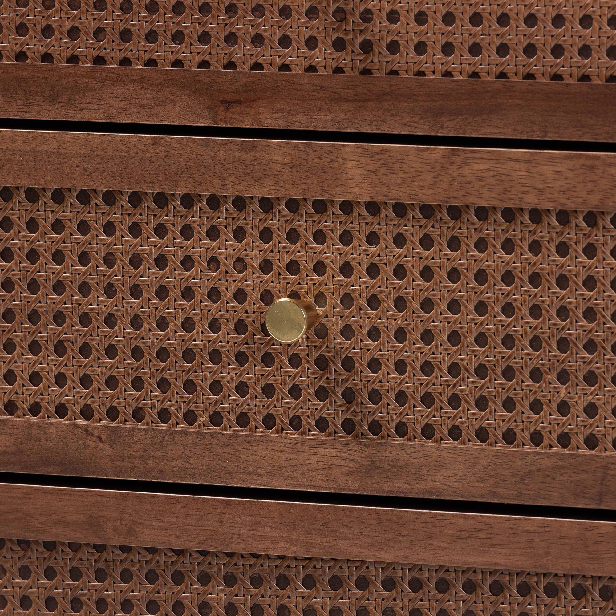 Baxton Studio Alyssa Japandi Walnut Brown Wood 6-Drawer Dresser