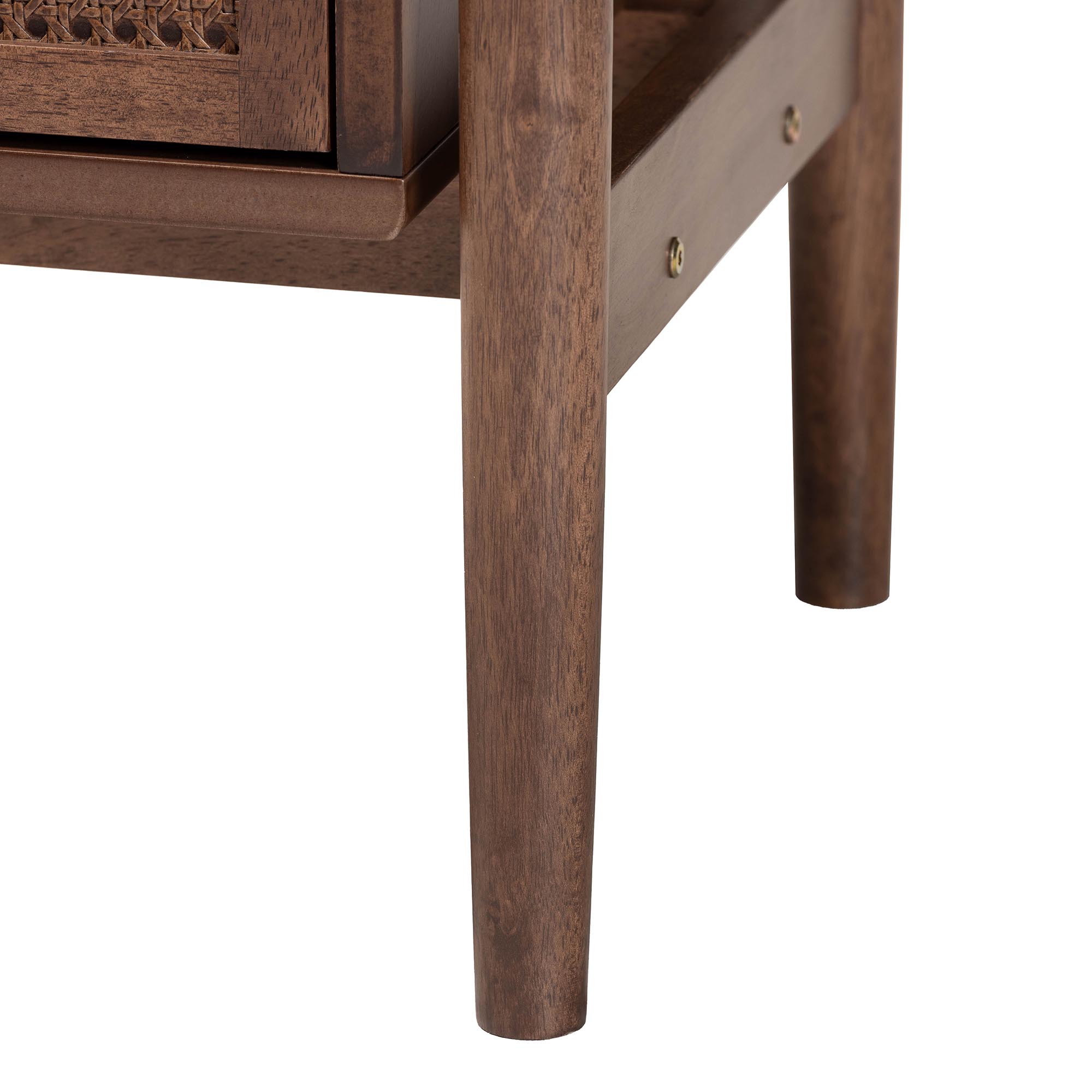 Baxton Studio Alyssa Japandi Walnut Brown Wood King Size 3-Piece Bedroom Set