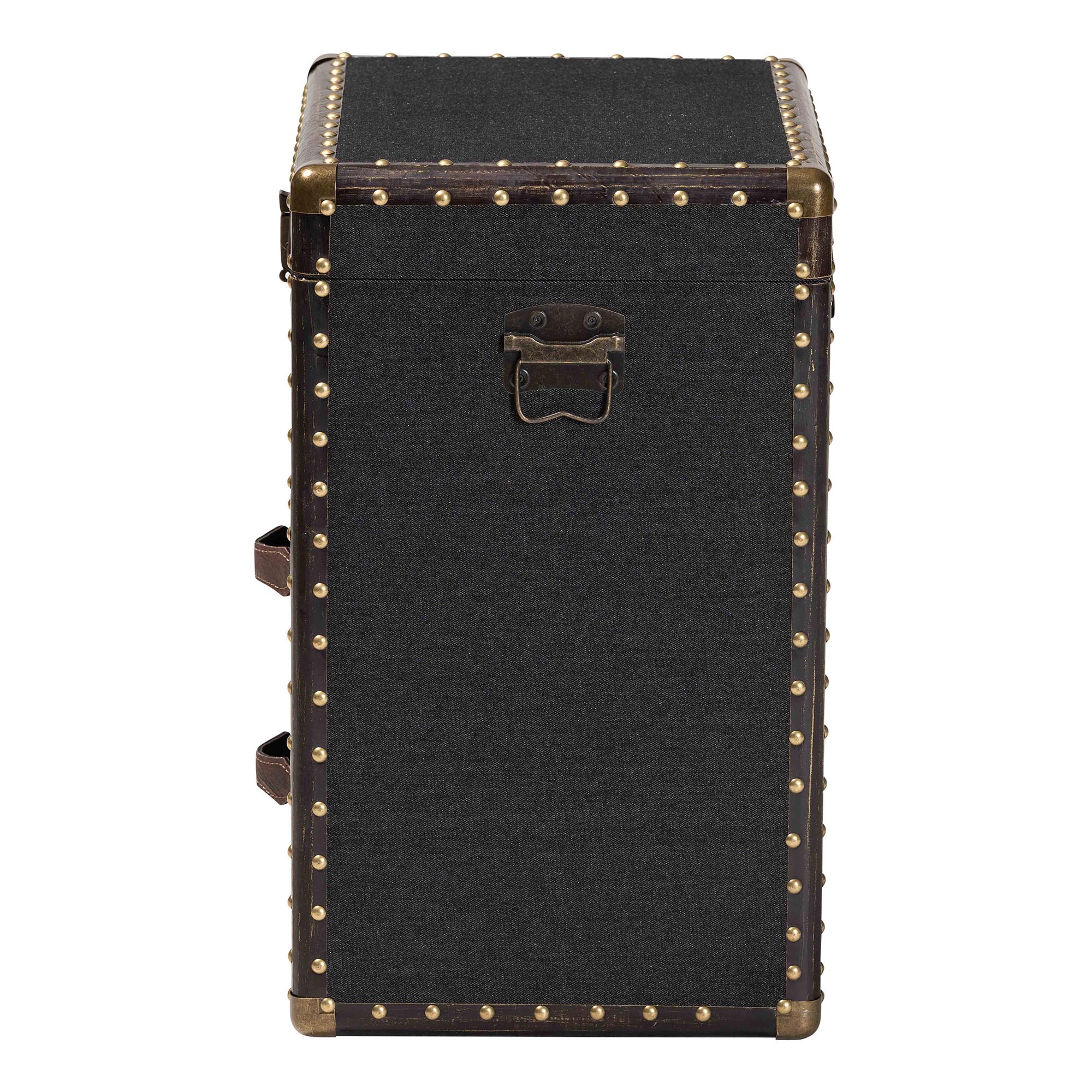 Baxton Studio Agatha Vintage Black Canvas 2-Drawer Storage Trunk