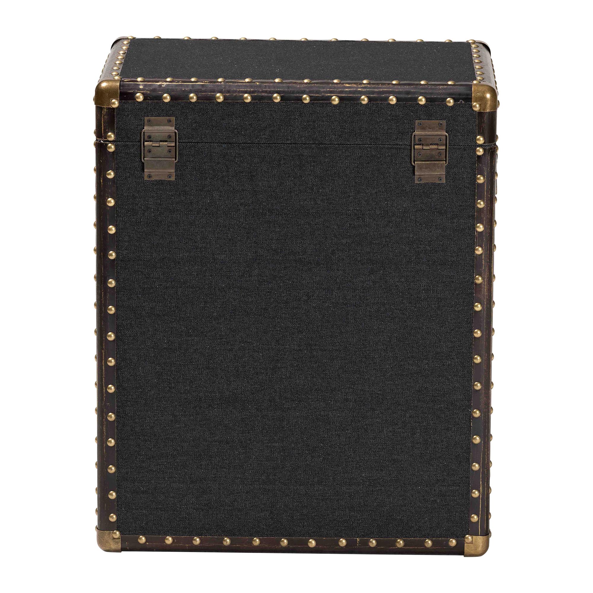 Baxton Studio Agatha Vintage Black Canvas 2-Drawer Storage Trunk